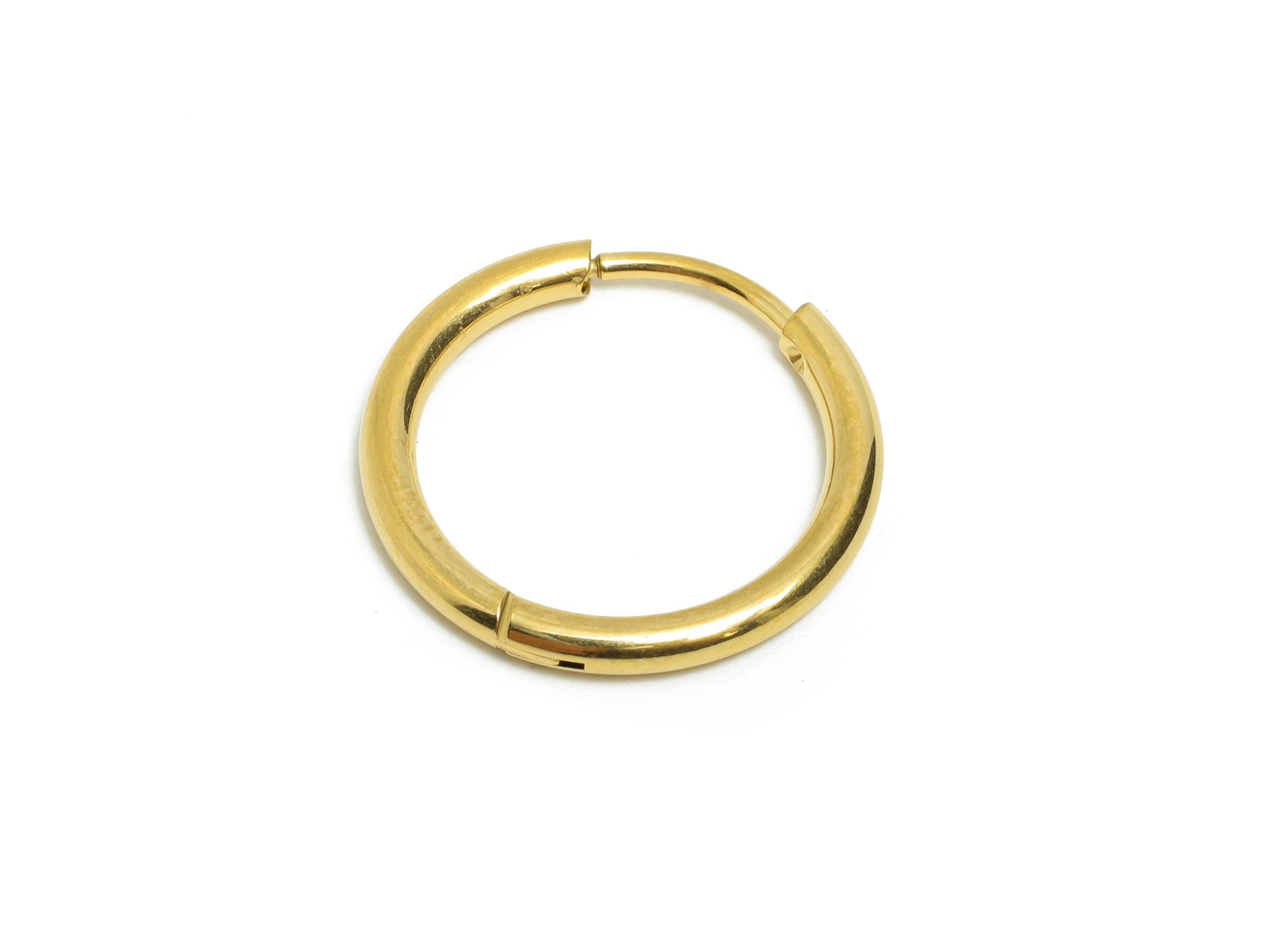 18x2mm Steel Hoop Earrings - Elegant Gold Hoop Earring - Minimalist Circle Huggie Earring - 304 Stainless Steel - 18x18x2mm - SS1717-14G - DOMEDBAZAAR