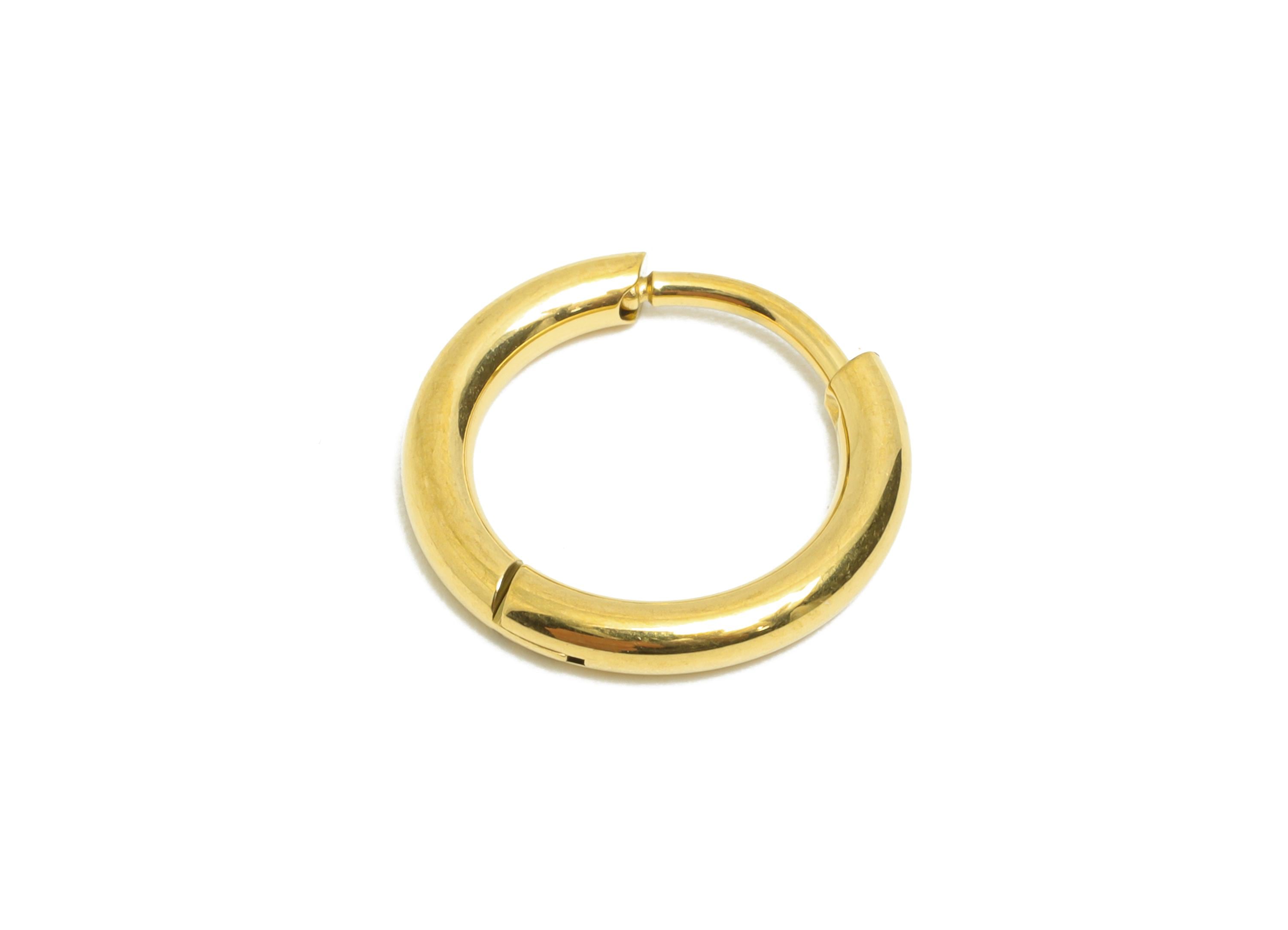 14x2mm Steel Hoop Earrings - Elegant Gold Hoop Earring - Minimalist Circle Huggie Earring - 304 Stainless Steel - 14x14x2mm - SS1717-10G - DOMEDBAZAAR