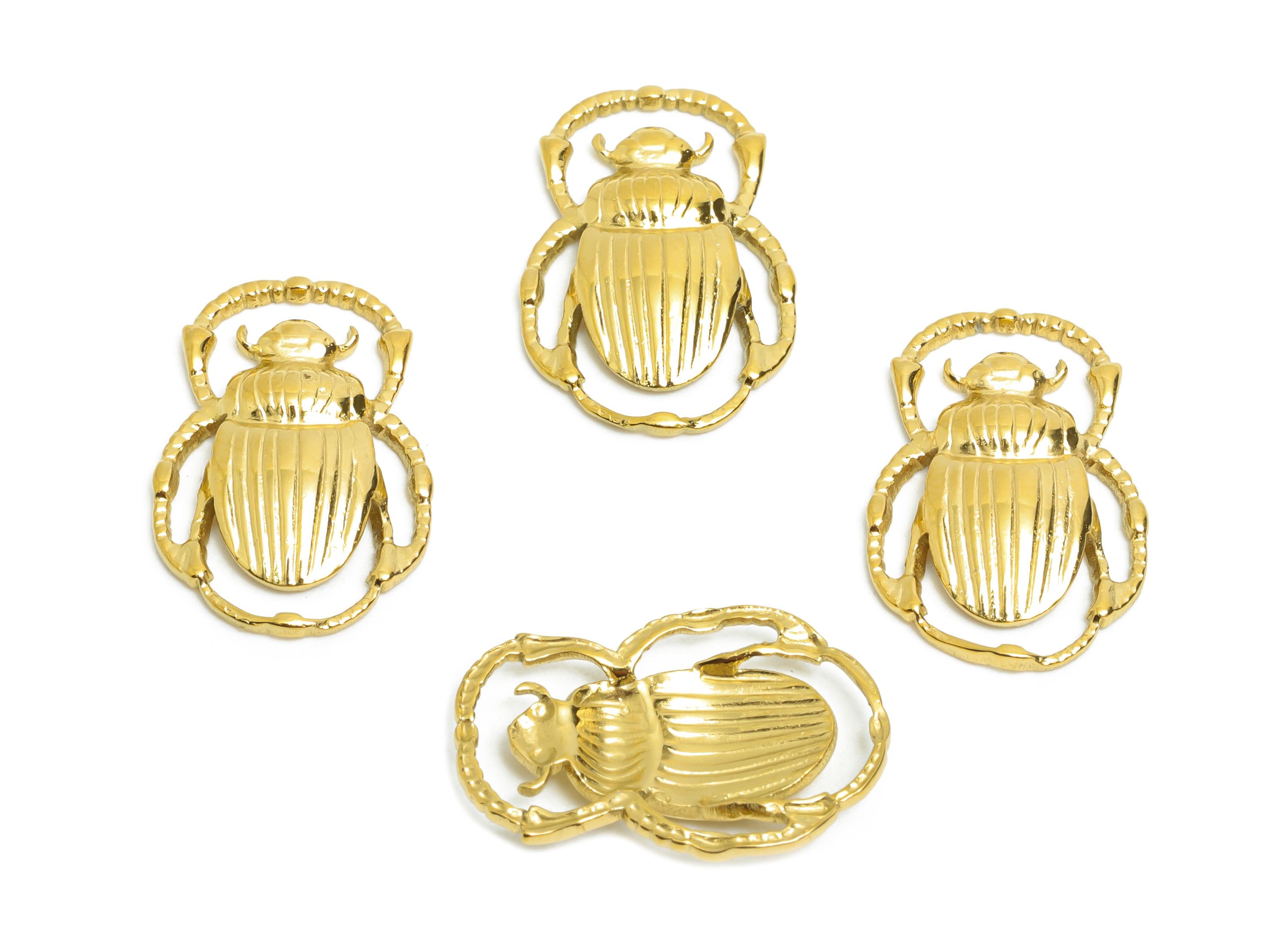 Steel Beetle Charm - Textured Gold Insect Charm - Steel Beetle Nature-Inspired Design - DIY Jewelry - 18K Gold Plated - 17x12x2mm - SS2120G - DOMEDBAZAAR