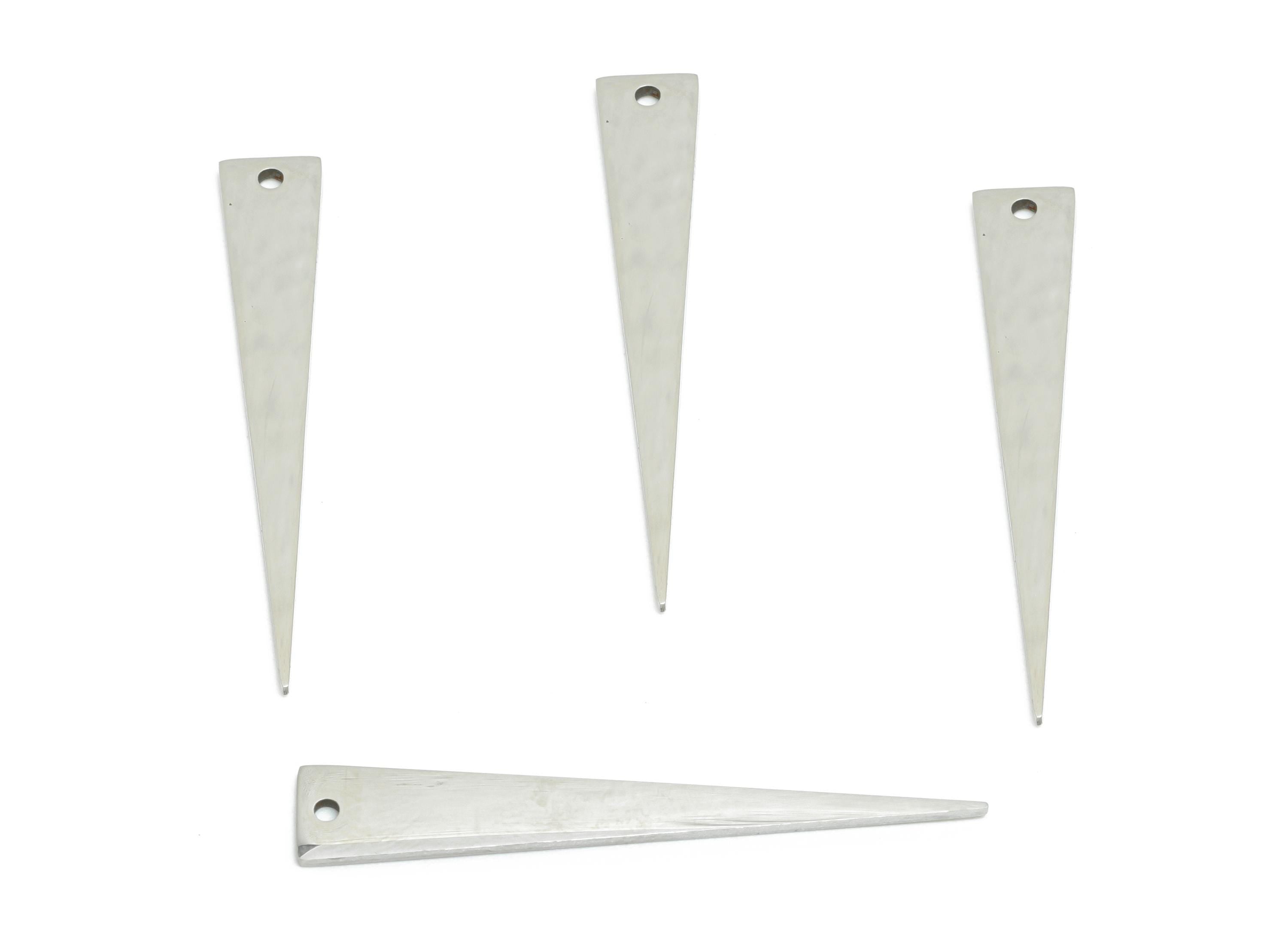Steel Triangle Earring Charm - Stainless Steel Geometric Earring Charm - Modern Triangle Metal Sleek For Handmade - 36x5x0.98mm - SS2317 - DOMEDBAZAAR