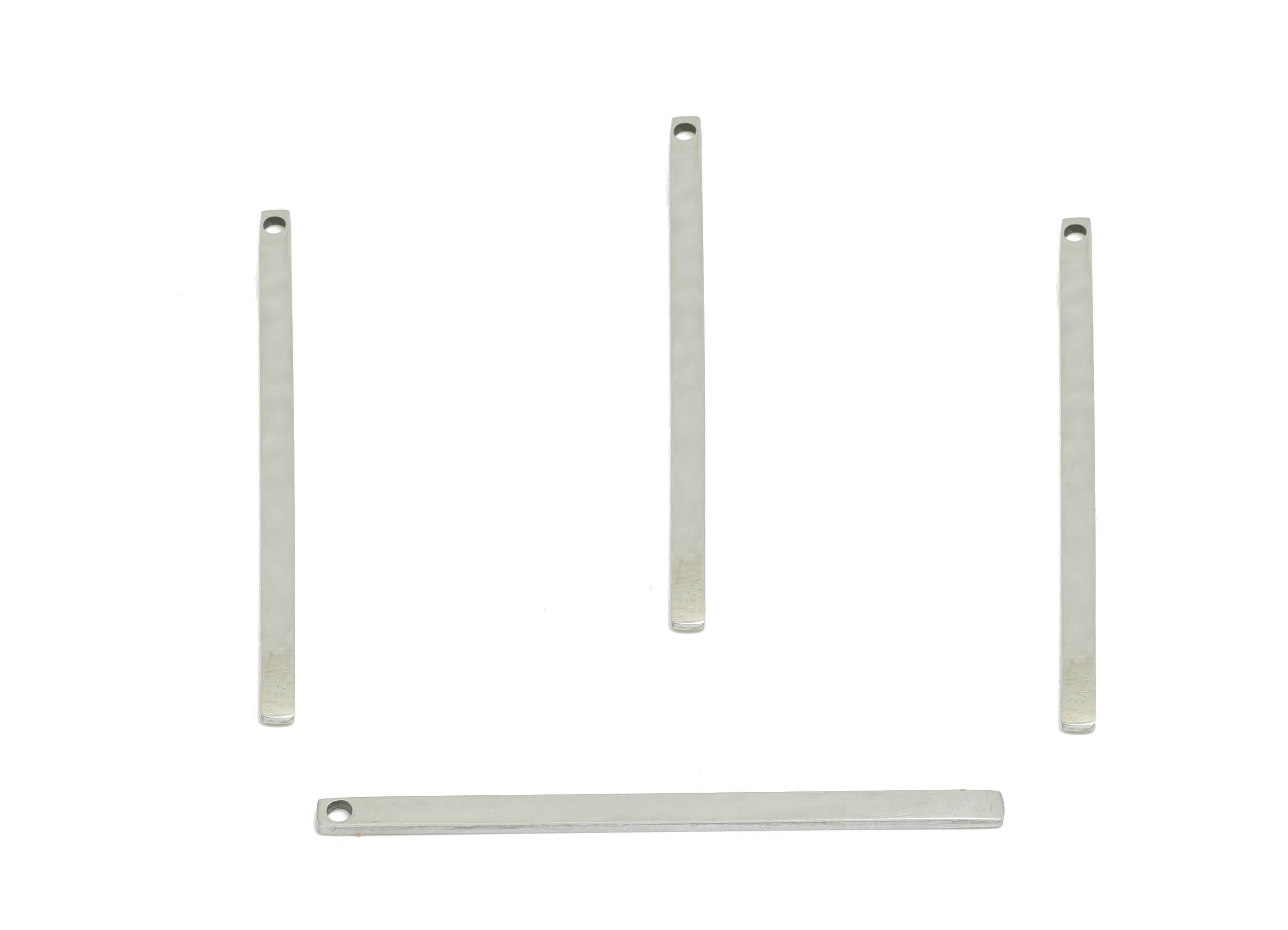 Steel Stick Earring Charm - Minimalist Sleek Bar Charm for DIY Jewelry - High-Quality Stick Stainless Steel Charm - 33x21x0.98mm - SS2347 - DOMEDBAZAAR