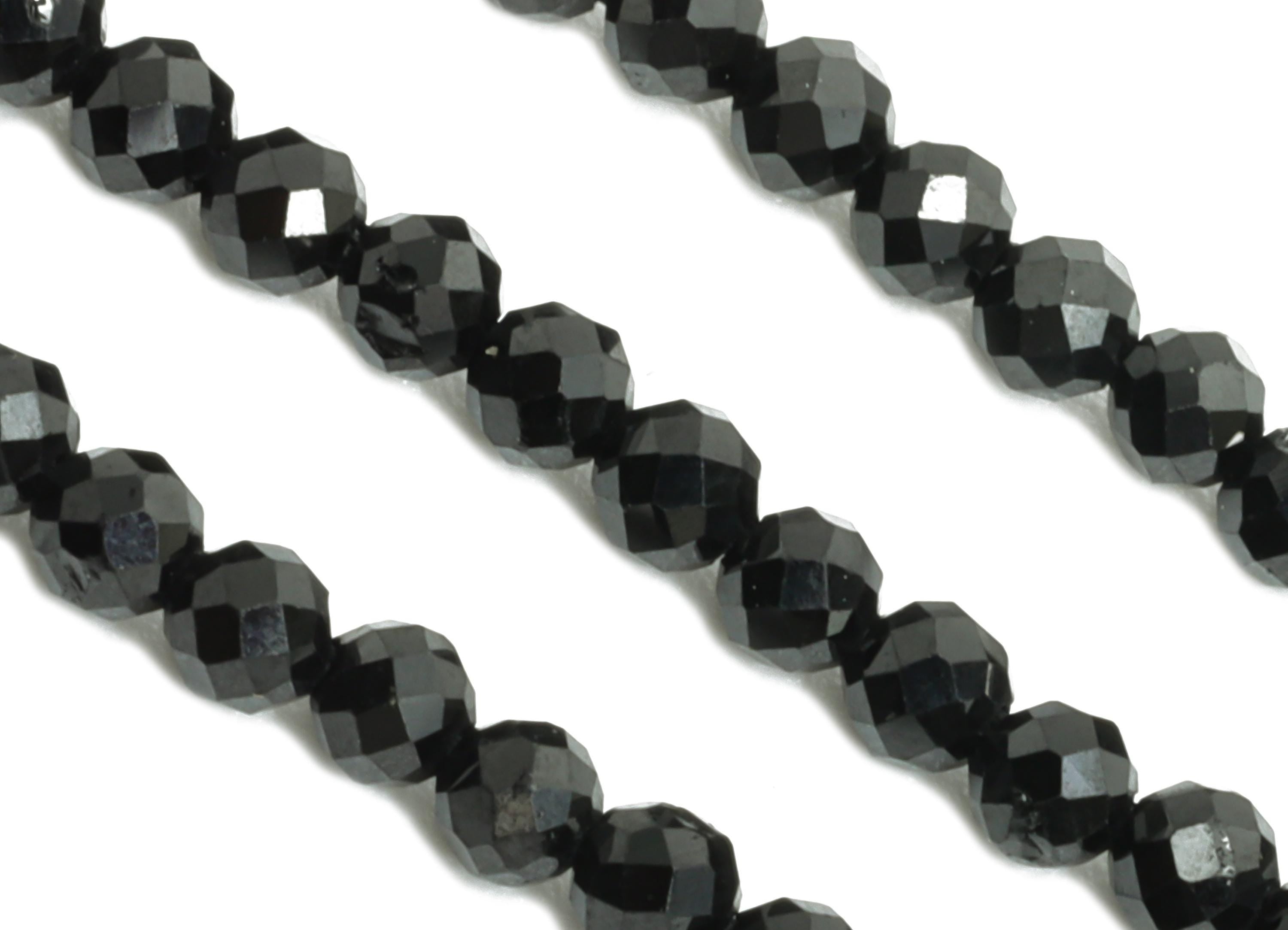 Black Spinel Natural Stone - Faceted Round Black Spinel 15.5 inch /Strand - Sparkling Gemstone Beads for Handmade - Beads for DIY-NS2479 - DOMEDBAZAAR