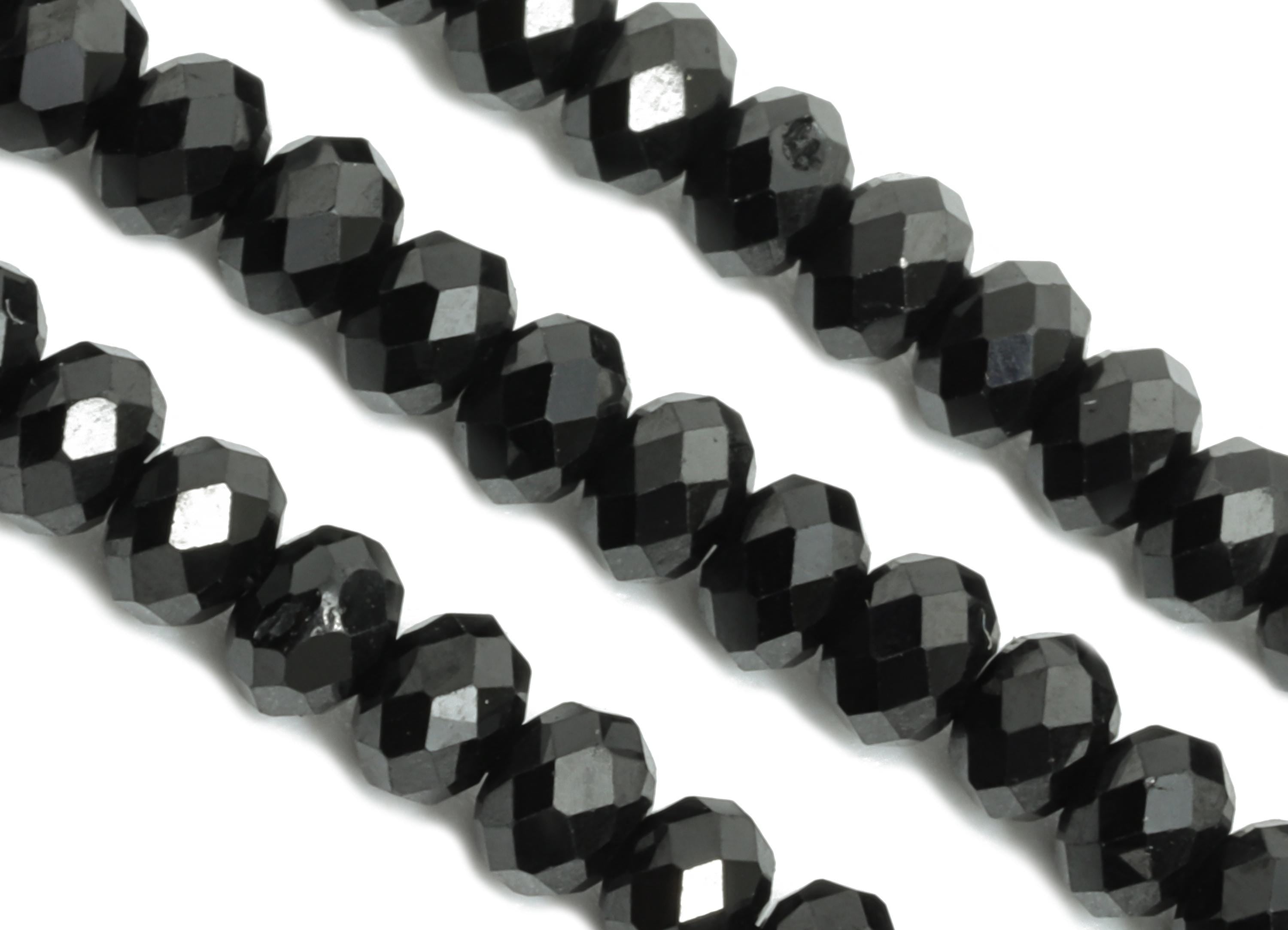 3x2mm Black Spinel Natural Stone Bead - Faceted Rondella 15.5 inch /Strand - Shiny Gemstone Bead - Crafting Bead - Jewelry Making -NS2481 - DOMEDBAZAAR