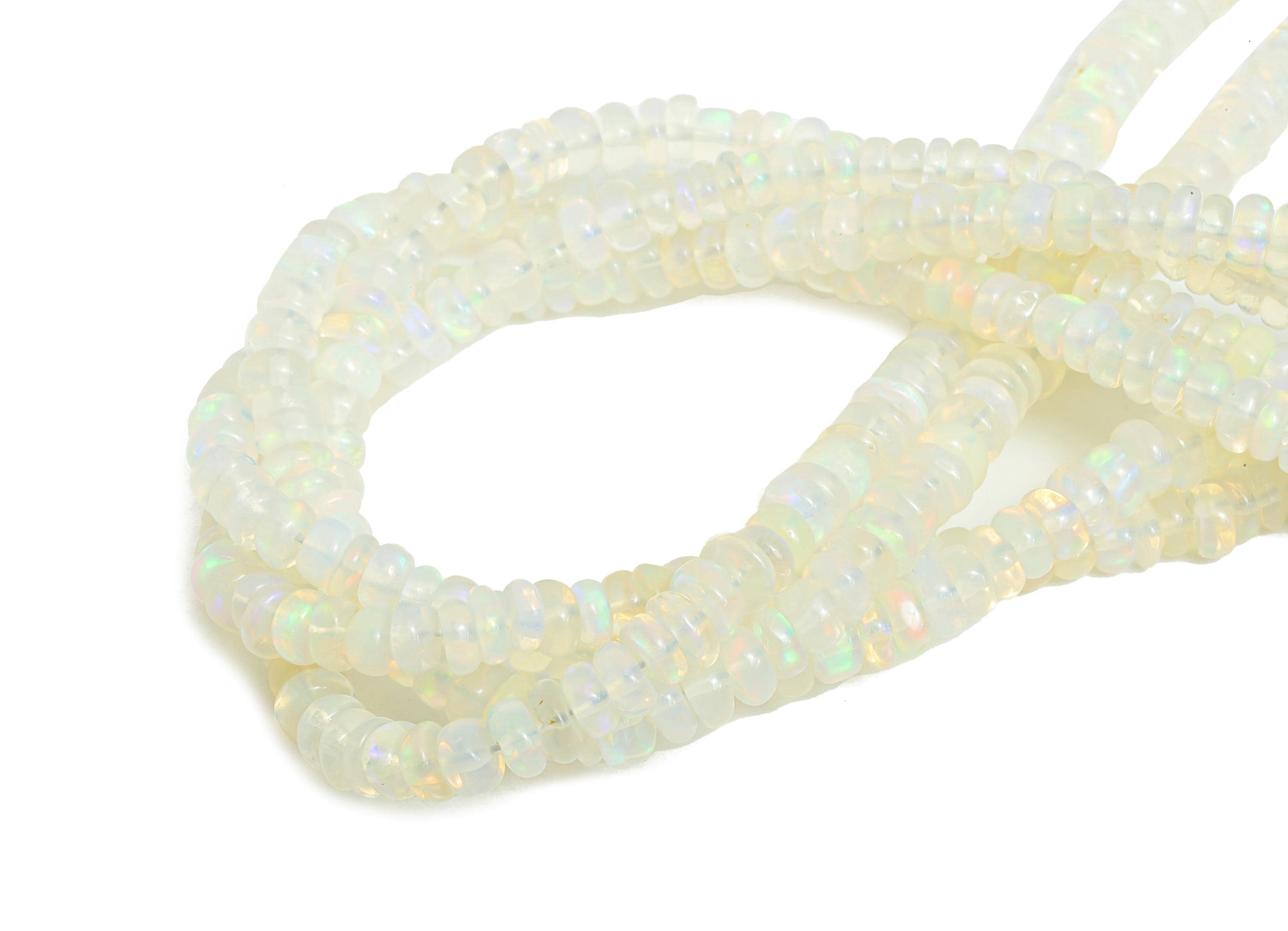 Opal Natural Stone - Smooth Rondella Opal Natural Stone 16.5 Inch/Strand - Rondelle Opal Beads - Opal Necklace Strand - Healing Bead -NS2688 - DOMEDBAZAAR