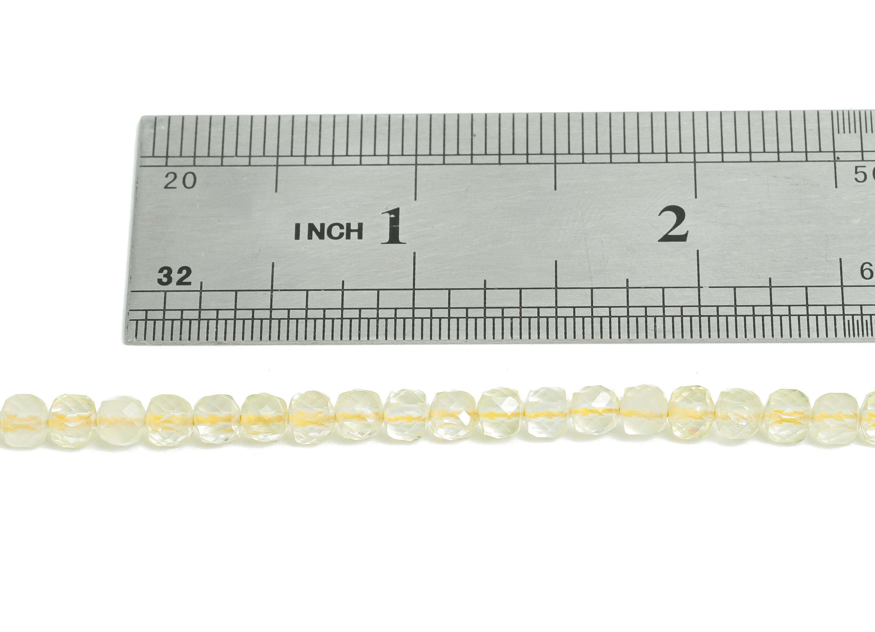 4mm Citrine Natural Stone Bead - Faceted Cube Citrine 15.5 inch /Strand - Gemstone Beads for Handmade - Crafting Bead - Healing Bead -NS2508 - DOMEDBAZAAR