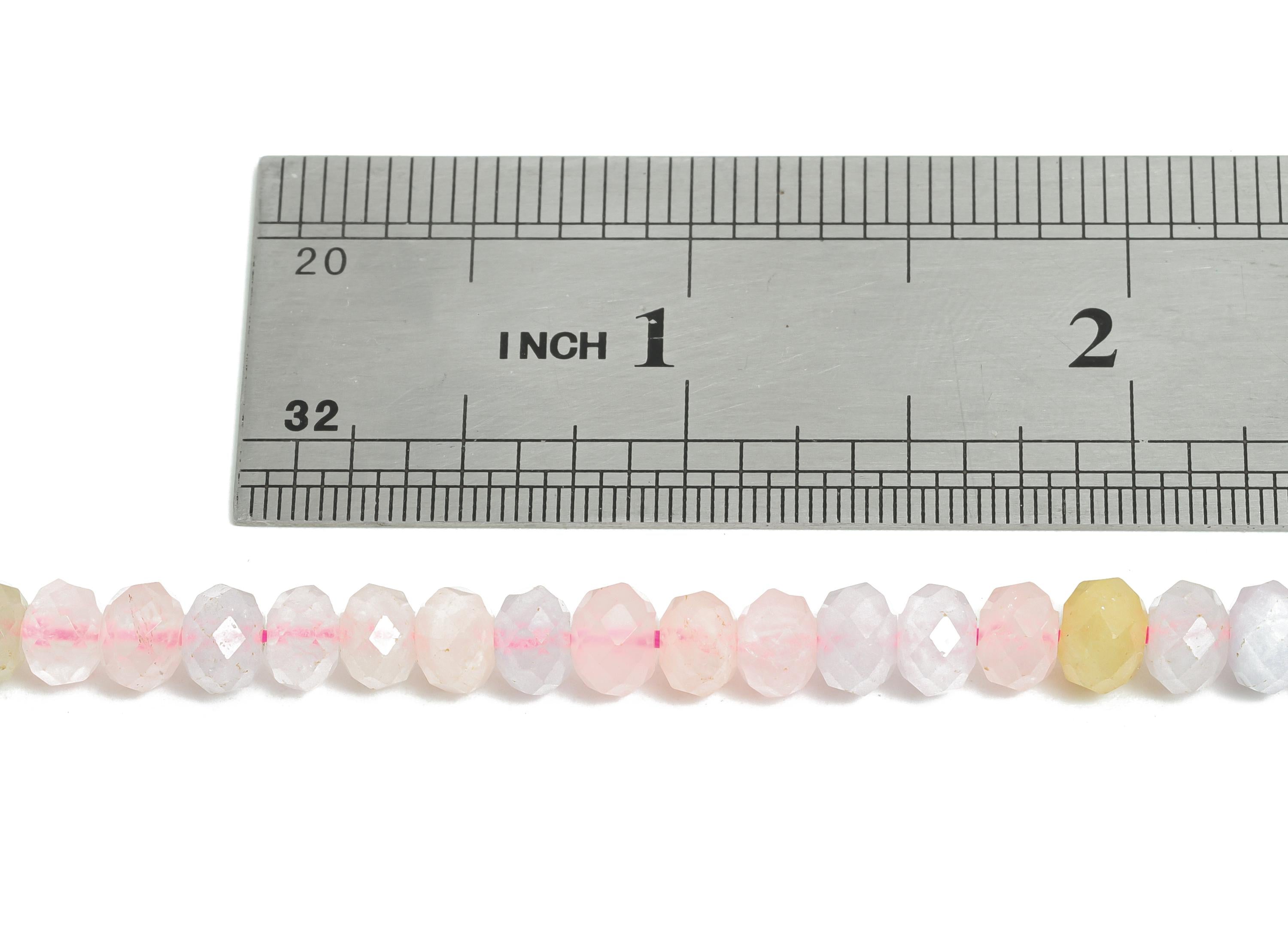 6X4mm Pink Beryl Natural Stone Bead - Faceted Rondella Morganite 15.5 inch /Strand - Gemstone Beads for Handmade - Crafting Healing -NS2477 - DOMEDBAZAAR