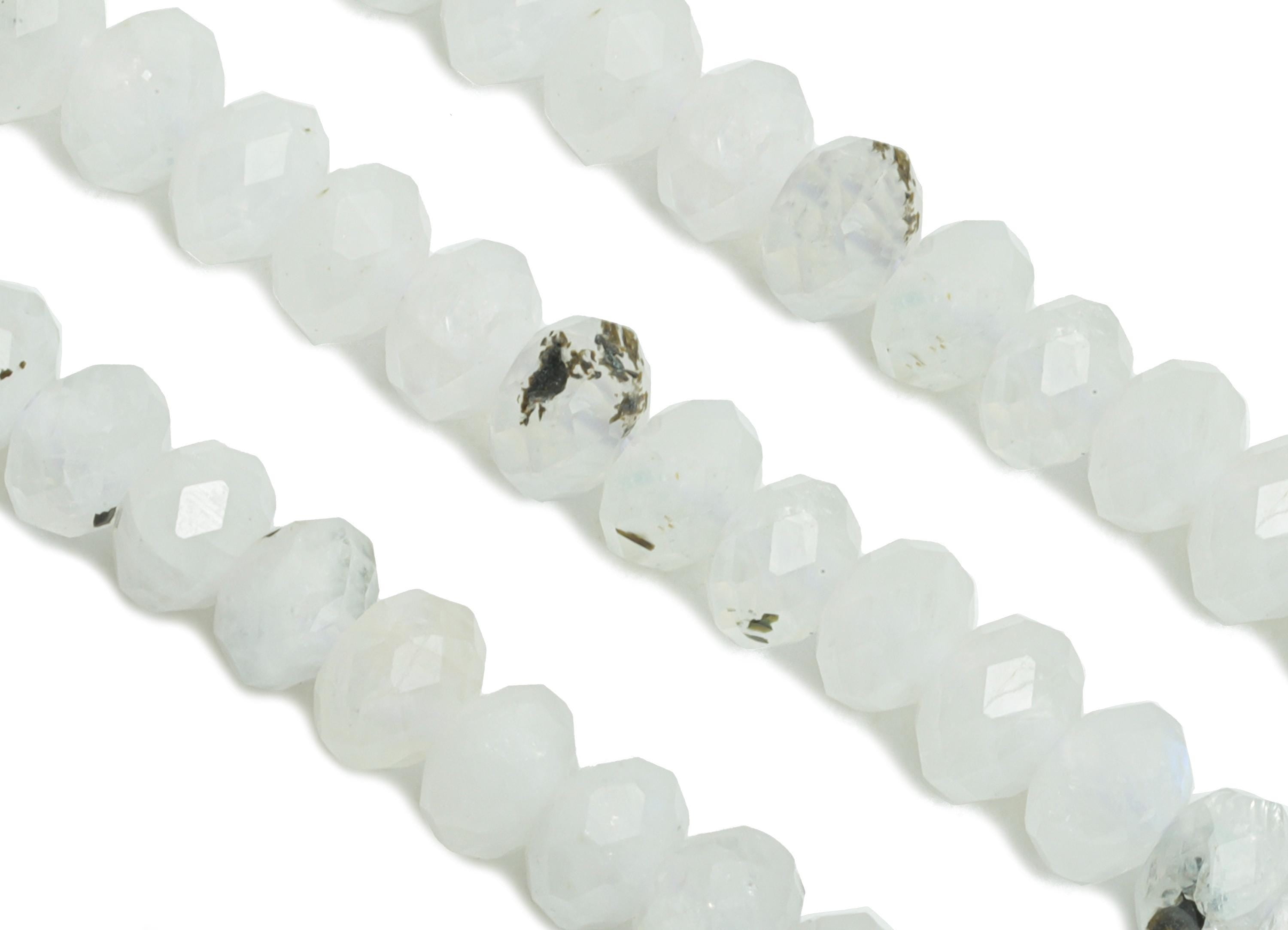 4mm Moonstone Natural Stone Beads - Faceted Round Moonstone 16.5 inch /Strand - Gemstone Beads for Handmade - DIY Crystal Beads - NS2684 - DOMEDBAZAAR