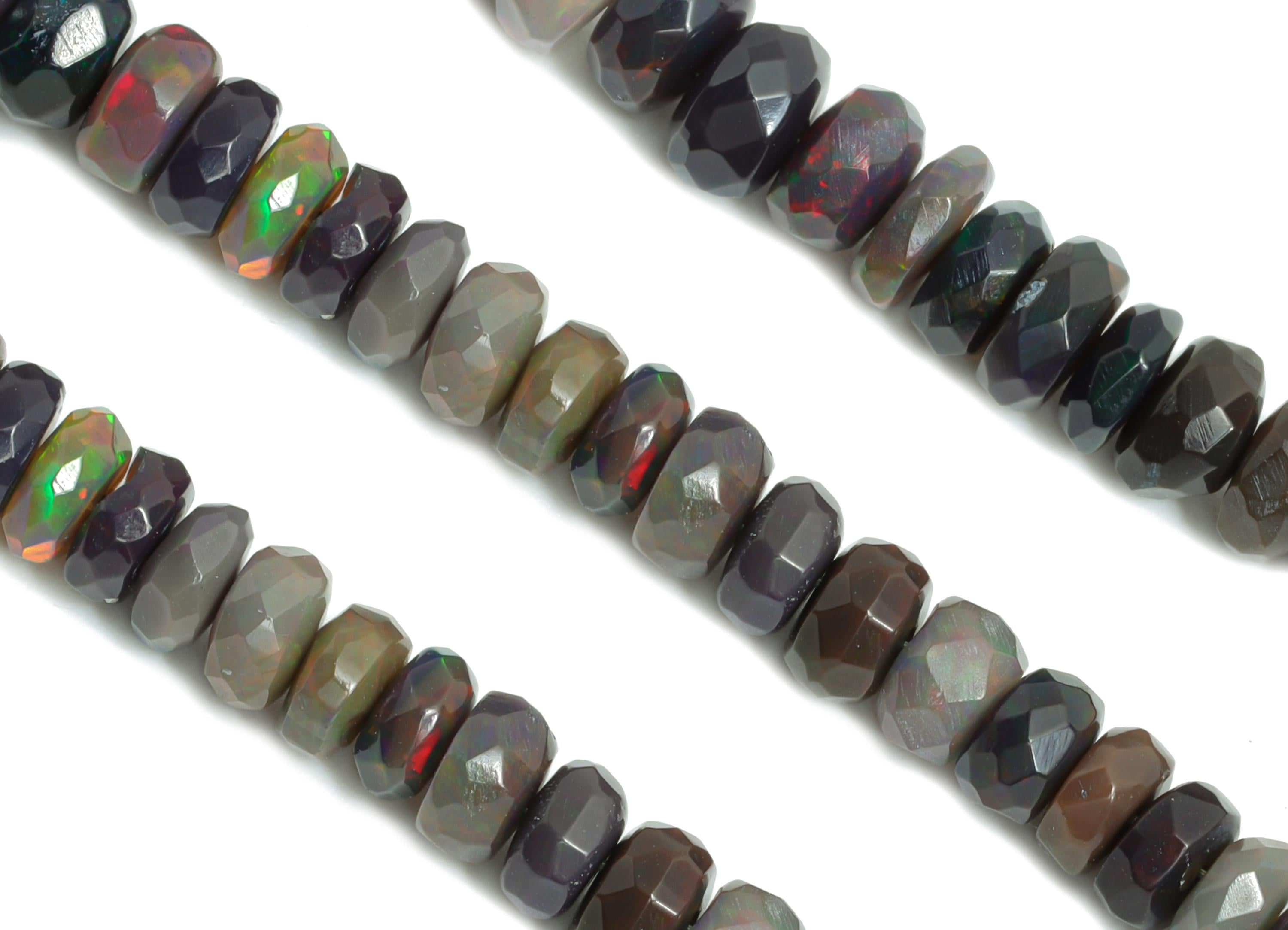 5x2mm Black Opal Natural Stone Bead - Faceted Round Black Opal 16.5 inch /Strand - High-Quality Bead for Handmade - Crystal Healing - NS2695 - DOMEDBAZAAR
