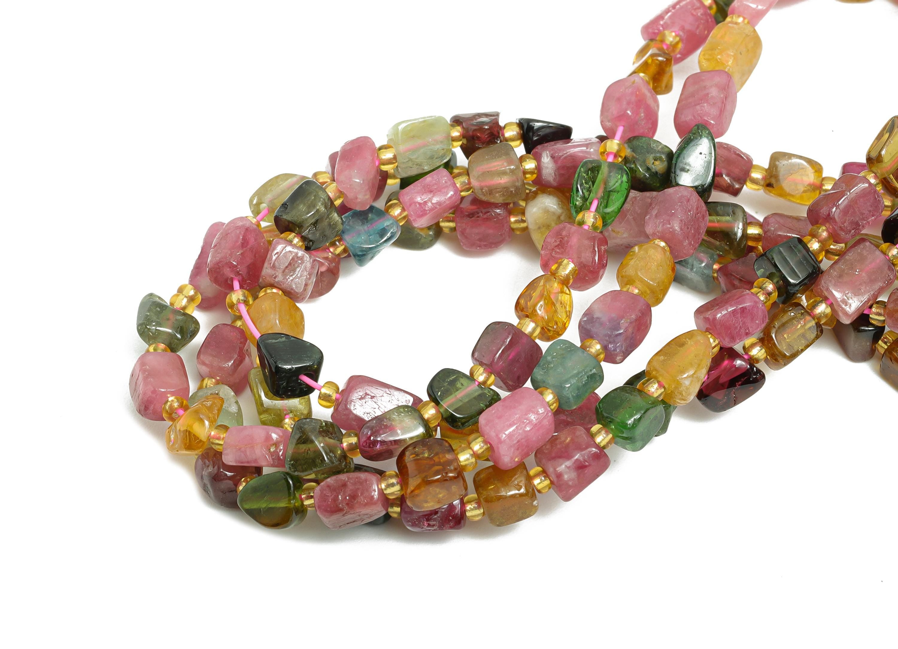 6x4mm Tourmaline Natural Stone Beads - Nugget Tourmaline 15.5 inch /Strand - Handmade Gemstone Beads - Crystal Beads - Jewelry DIY - NS2708 - DOMEDBAZAAR