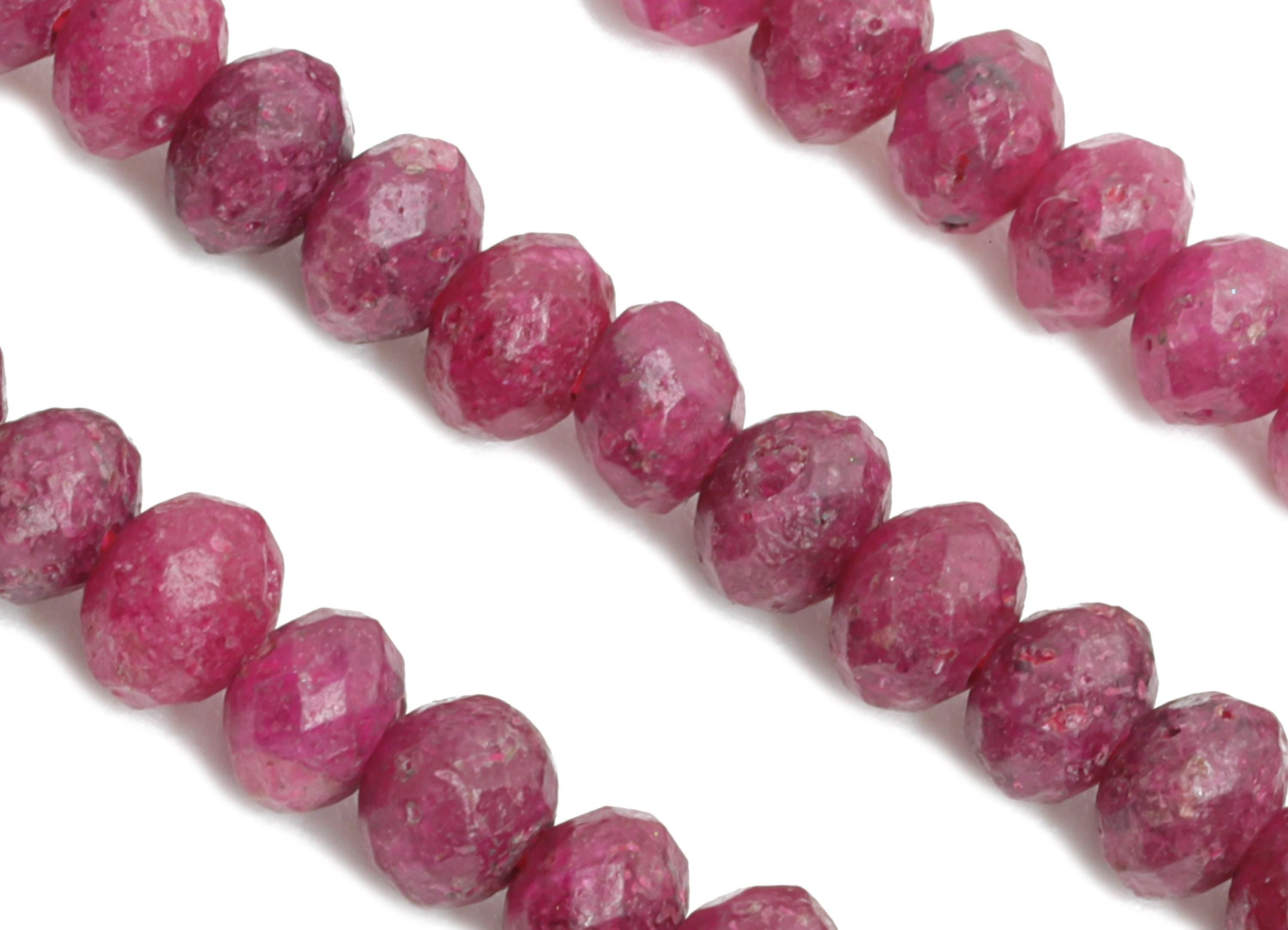 3x4mm Ruby Natural Stone Bead - Faceted Rondella Ruby 15.5 inch /Strand - Natural Gemstone Bead - Healing Stone Bead - Artisan Bead - NS2440 - DOMEDBAZAAR