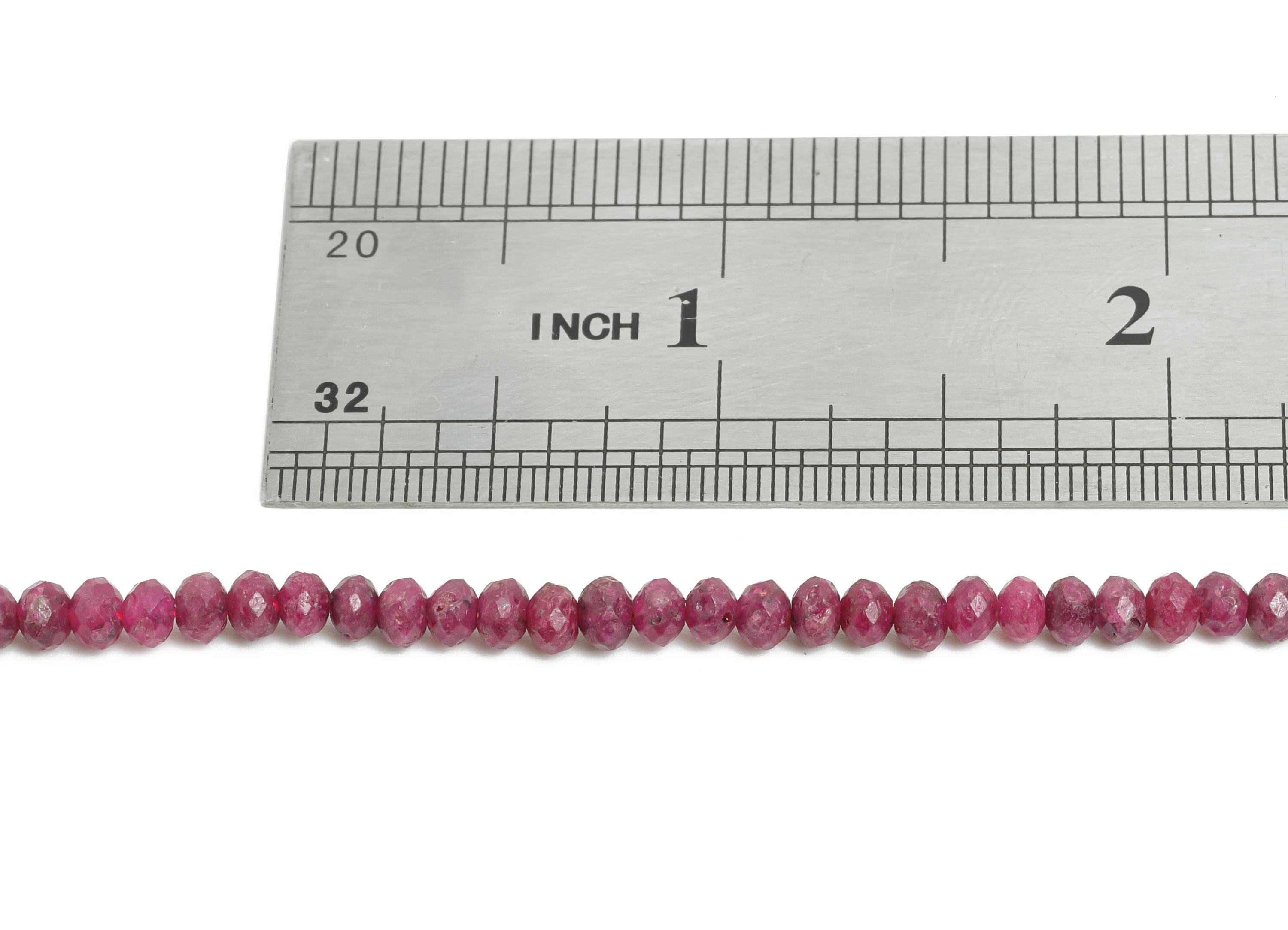 3x4mm Ruby Natural Stone Bead - Faceted Rondella Ruby 15.5 inch /Strand - Natural Gemstone Bead - Healing Stone Bead - Artisan Bead - NS2440 - DOMEDBAZAAR
