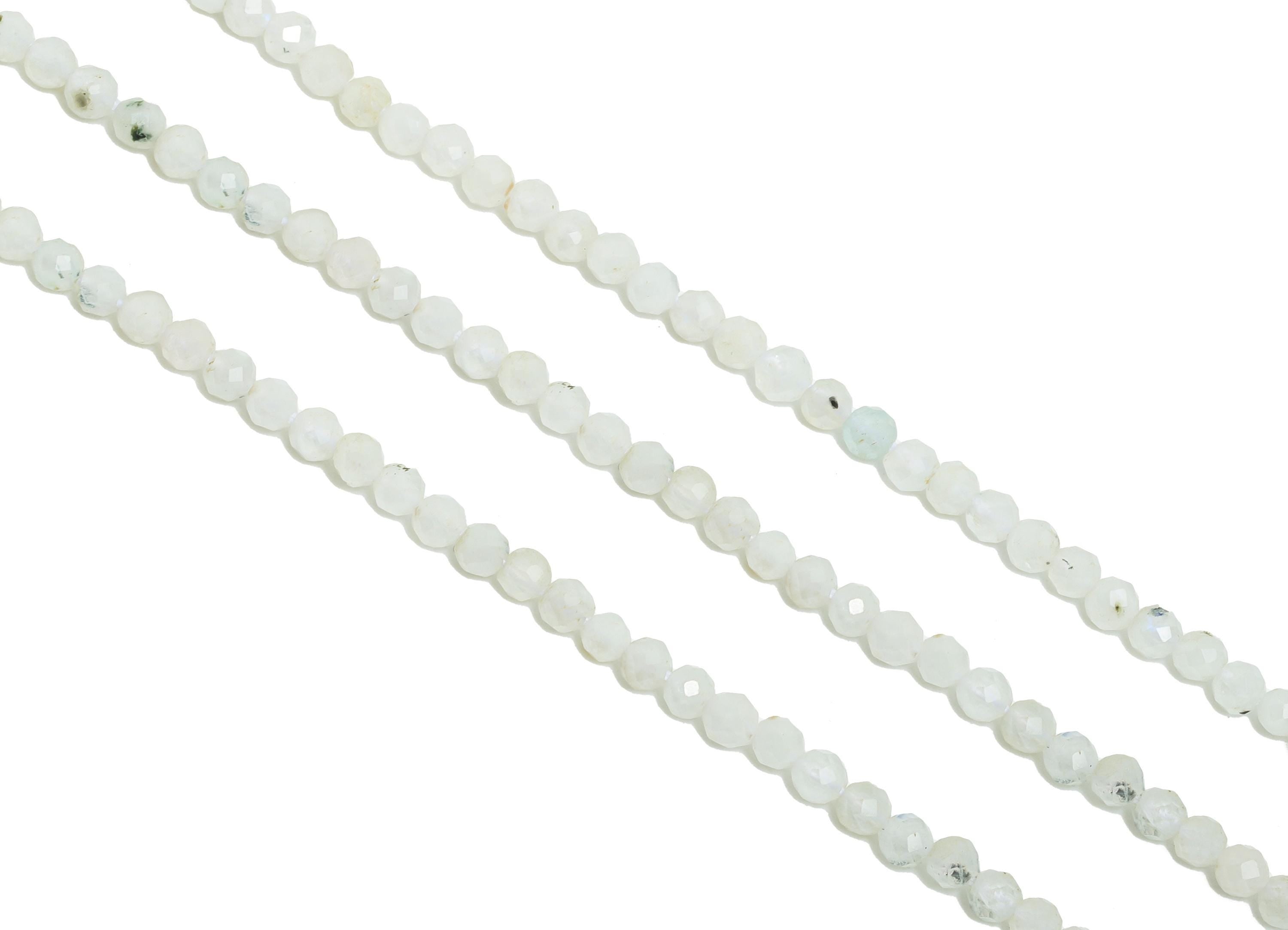 3mm Moonstone Stone Beads - Faceted Moonstone Beads 15.5 inch /Strand/145pcs - Healing Moonstone Beads - High-Quality Moonstone - NS2957 - DOMEDBAZAAR