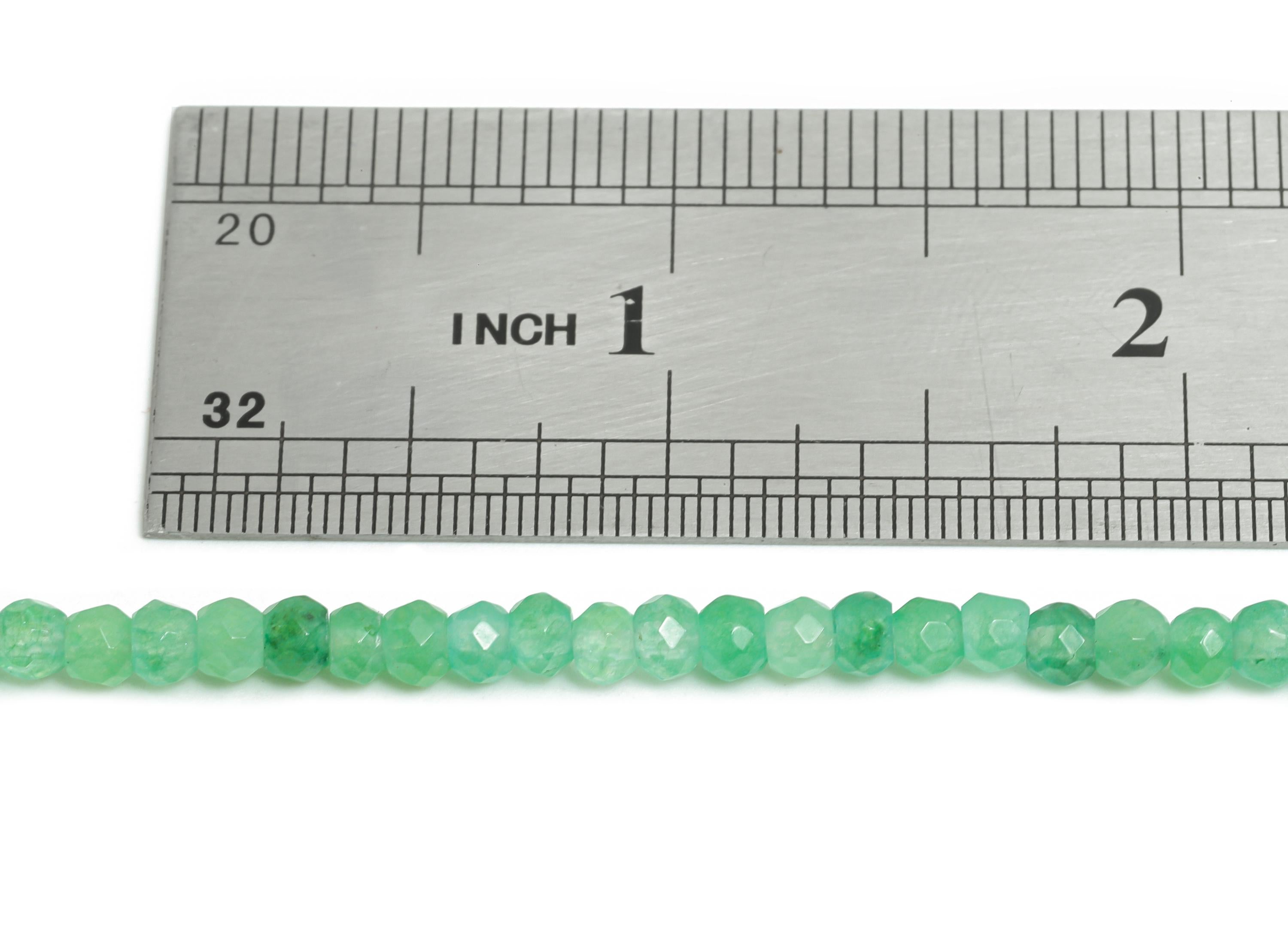 4.2x3.5mm Green Aventurine Stone Bead - Faceted Rondella Green Aventurine 14.56 inch /Strand - Handmade Jewelry Beads - NS2981 - DOMEDBAZAAR