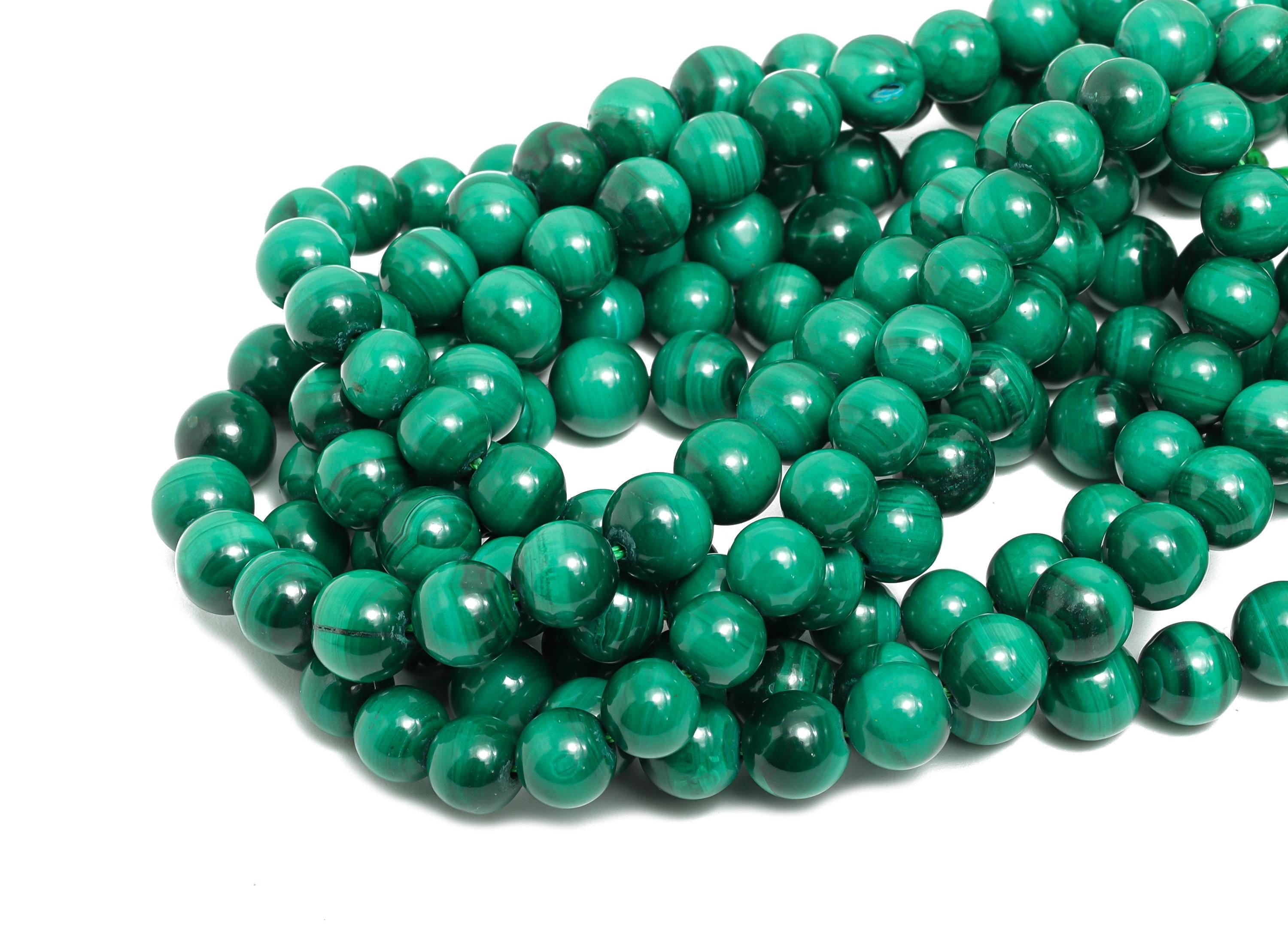 6mm Malachite Natural Stone Beads - Smooth Round Malachite 15.5 inch /Strand - DIY Crafting Gemstone Beads - Healing Stone Beads - NS2406 - DOMEDBAZAAR