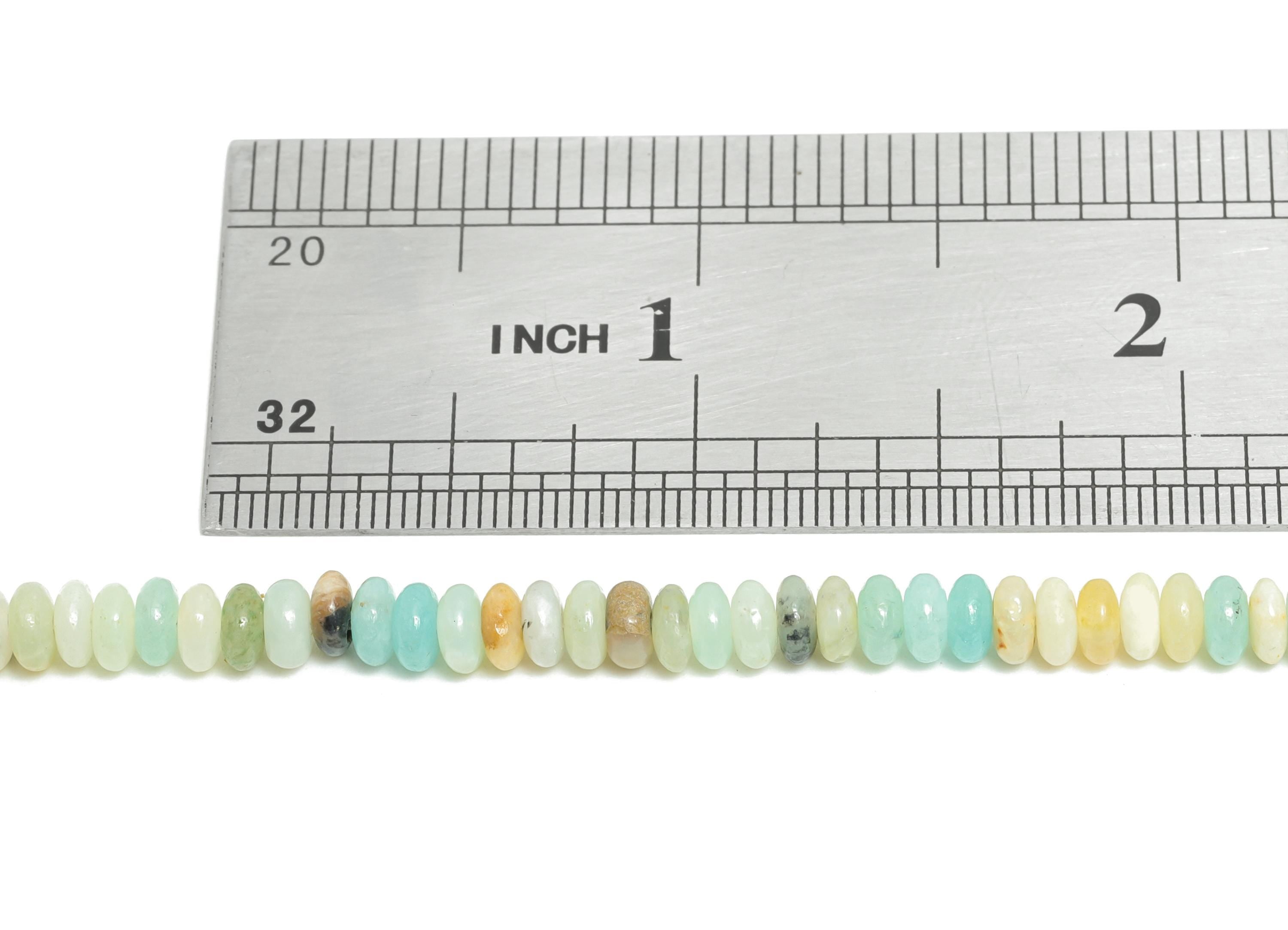 2x4mm Amazonite Natural Stone Beads - Smooth Rondella Amazonite 15 inch /Strand - Crafting Gemstone Beads - Healing Stone Beads - NS2990 - DOMEDBAZAAR