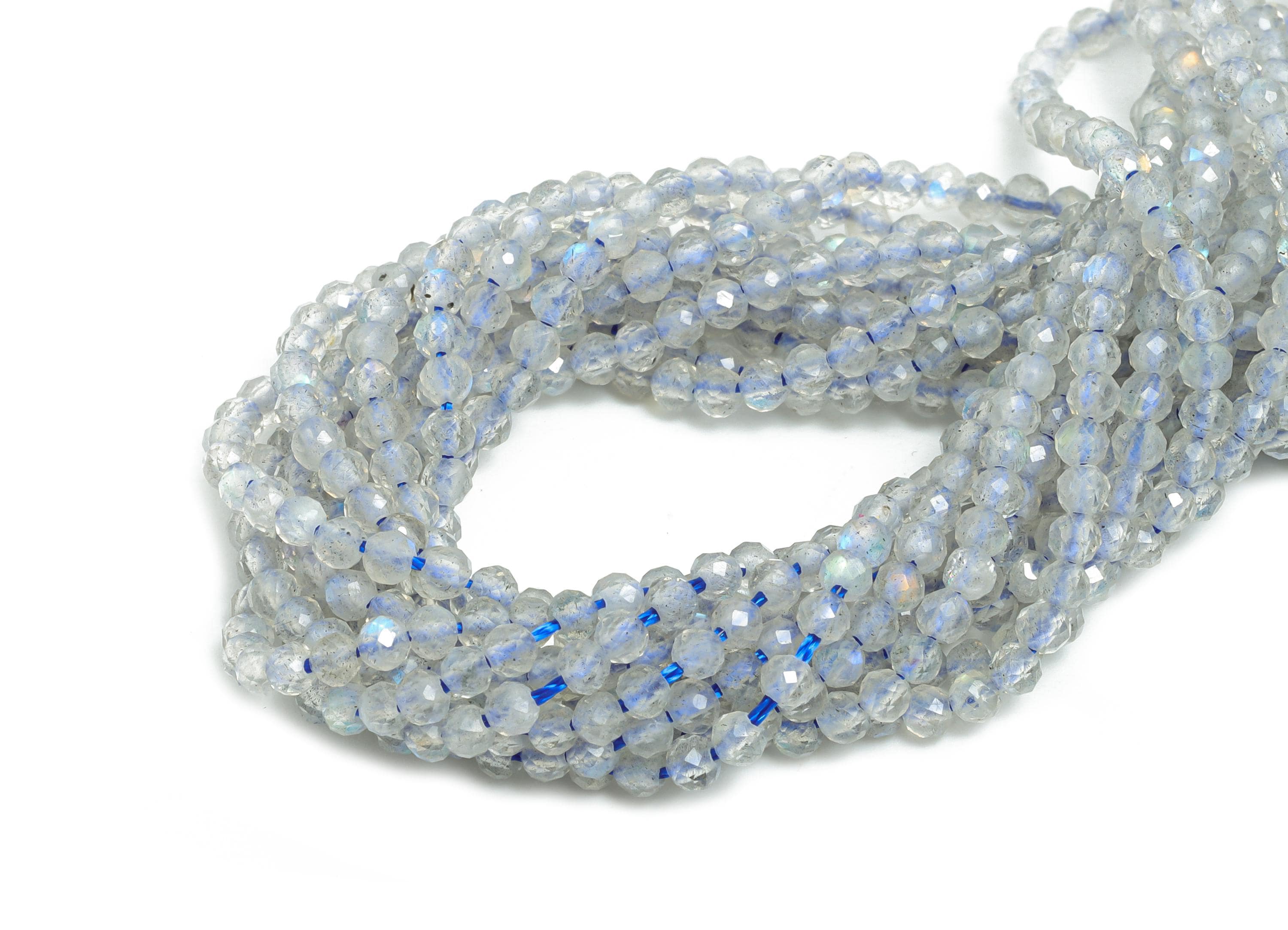2x2mm Labradorite Stone Beads - Faceted Round Labradorite 15.5 inch /Strand/185pcs - DIY Crafting Gemstone Beads - Handmade Jewelry - NS2958 - DOMEDBAZAAR