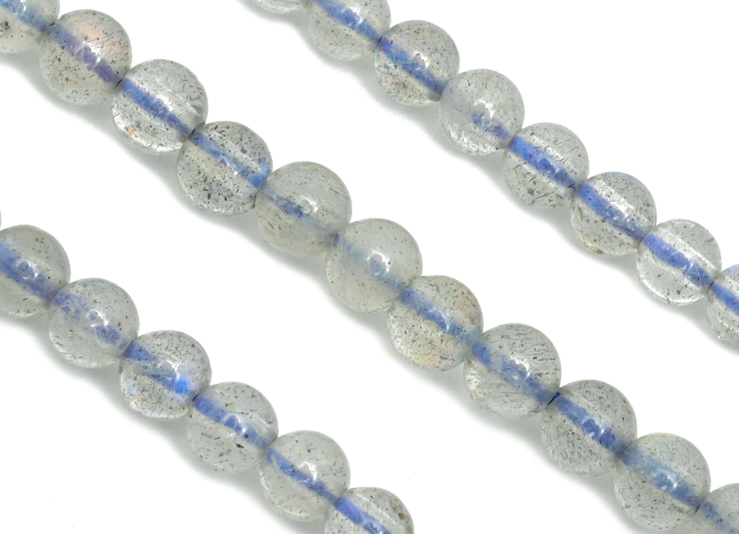 3mm Labradorite Natural Bead - Smooth Round Labradorite 15.5 inch /Strand - Crafting Gemstone Bead - Healing Stone Bead - Jewelry DIY-NS2961 - DOMEDBAZAAR