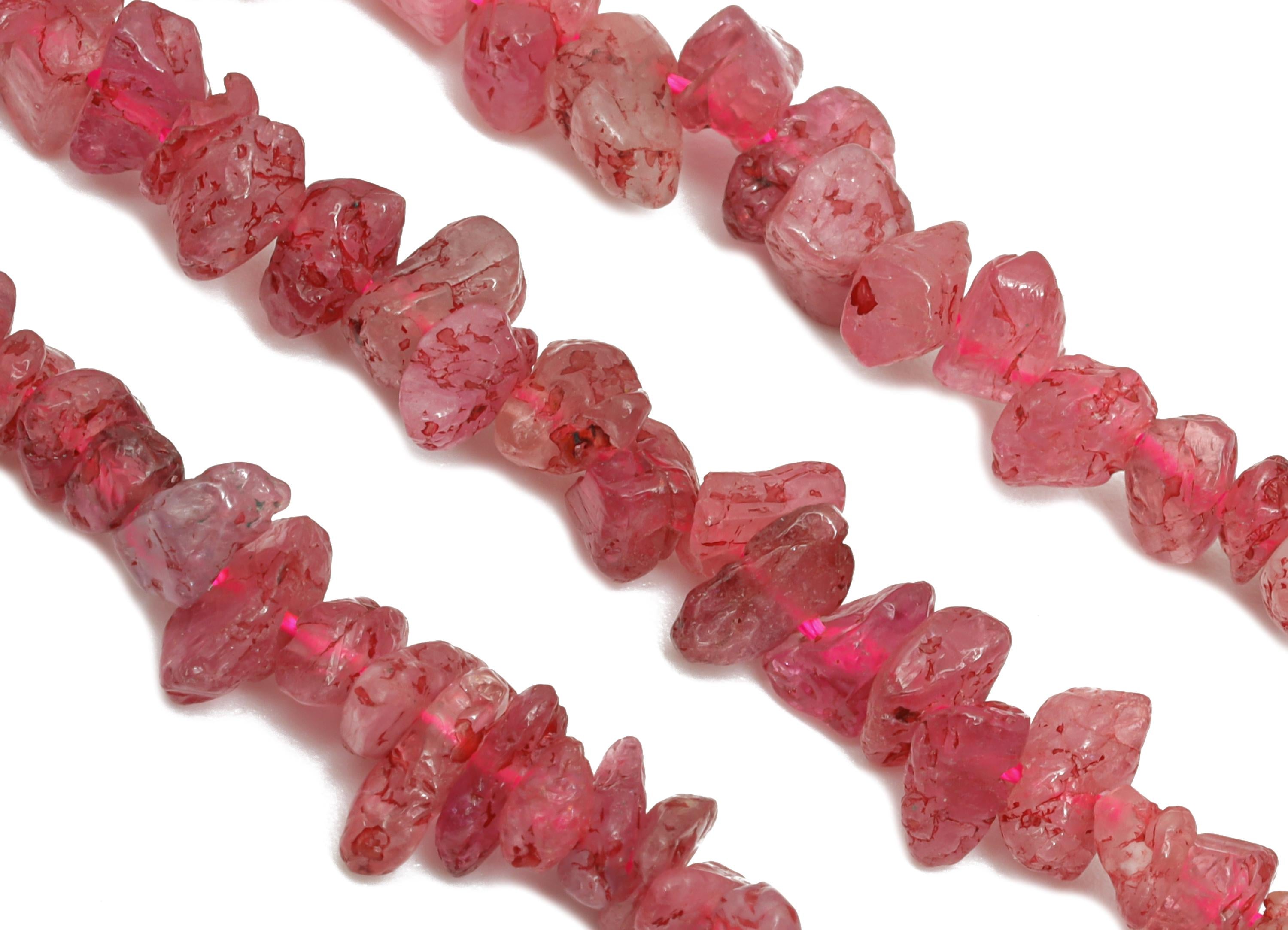 3x4mm Pink Tourmaline Stone Bead - Uncut Chips Gemstone  Bedds /Strand - DIY Gemstone Bead - Crystal Chip Bead - Handmade Jewelry - NS3008 - DOMEDBAZAAR