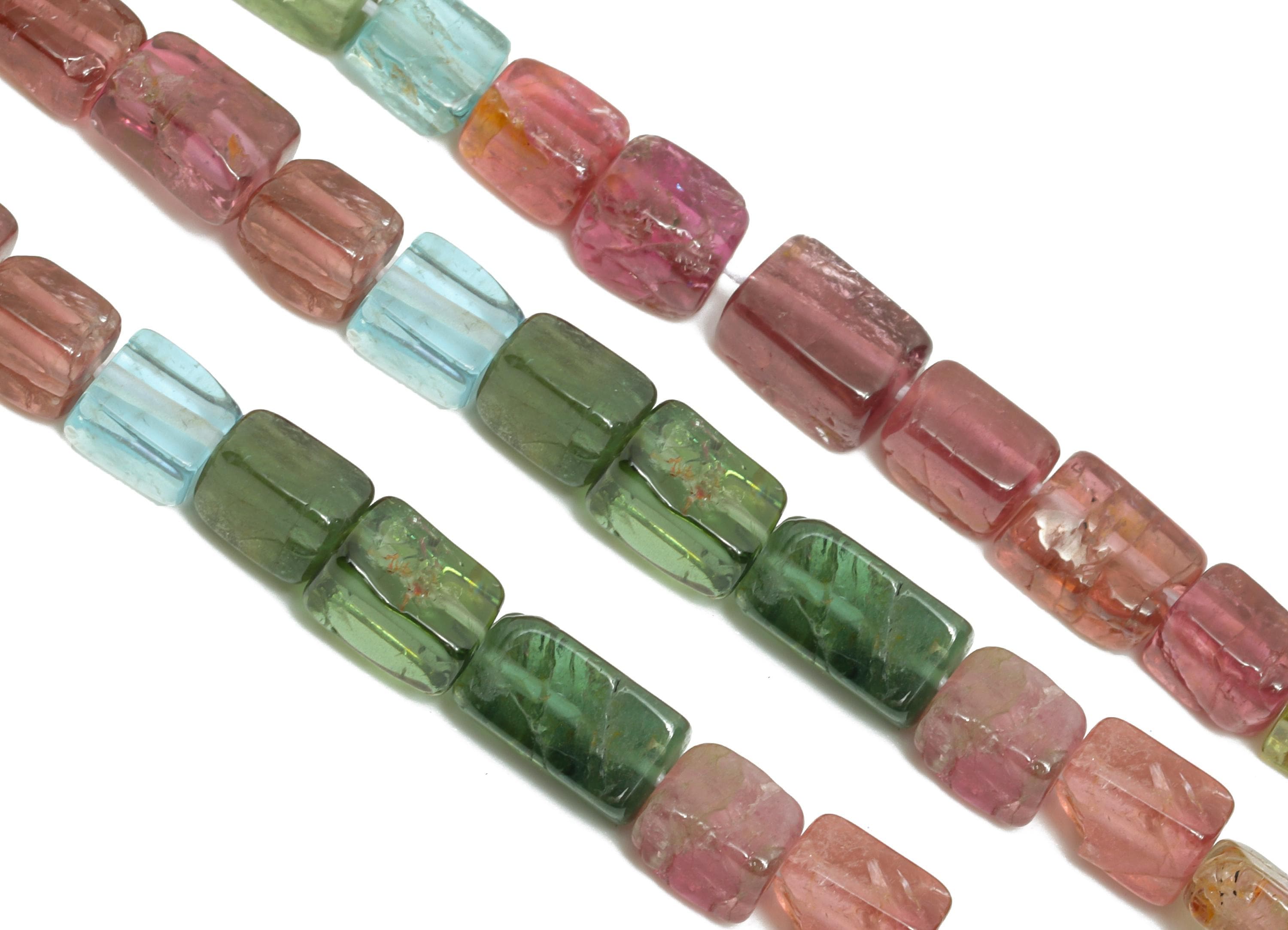 4x6mm Tourmaline Natural Stone - Smooth Cube Pink Tourmalre 16.5 Inch/71pcs - High-Quality Gemstone Bead - Elegant Bead Supplies - NS2692 - DOMEDBAZAAR