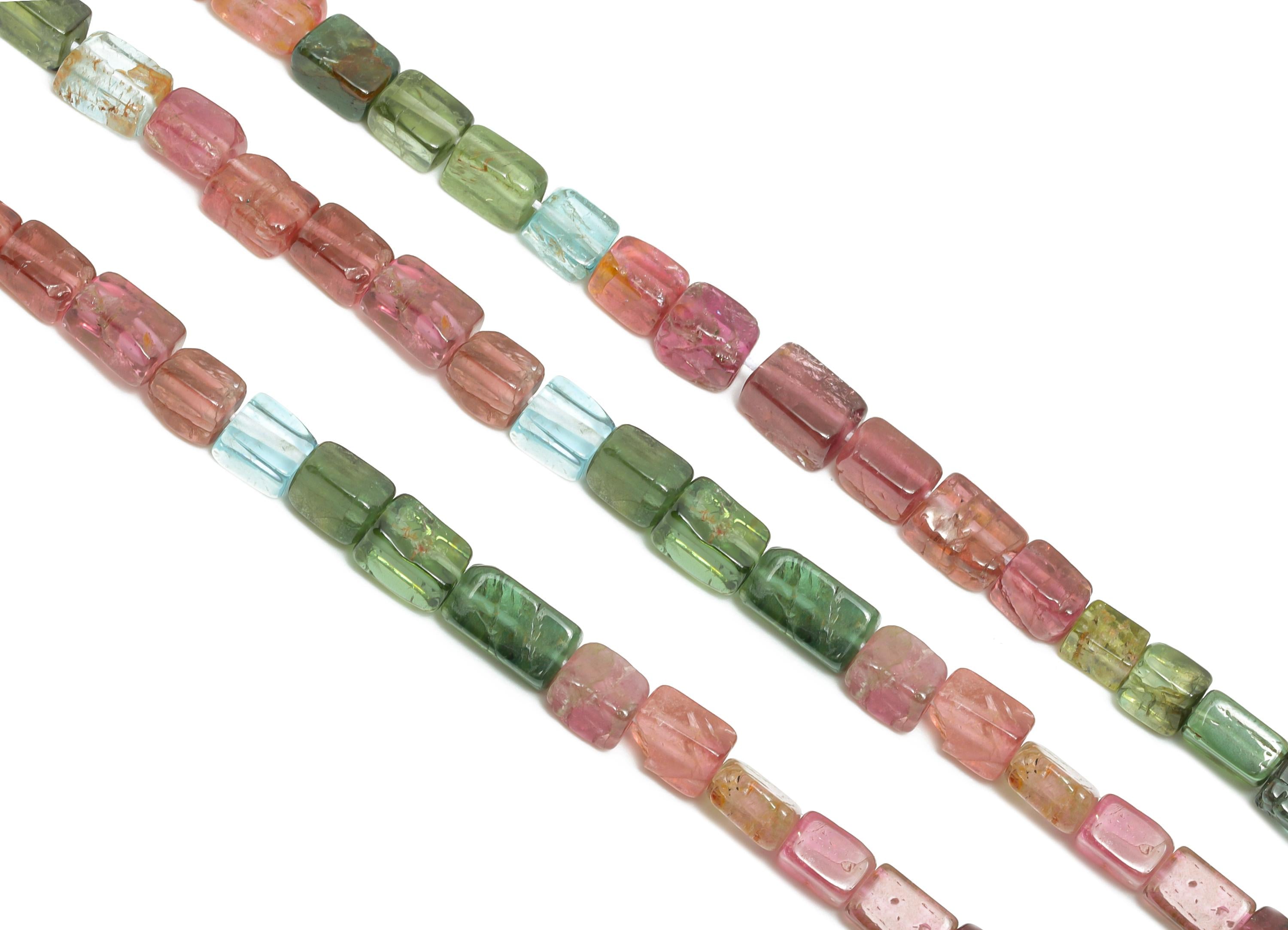 4x6mm Tourmaline Natural Stone - Smooth Cube Pink Tourmalre 16.5 Inch/71pcs - High-Quality Gemstone Bead - Elegant Bead Supplies - NS2692 - DOMEDBAZAAR