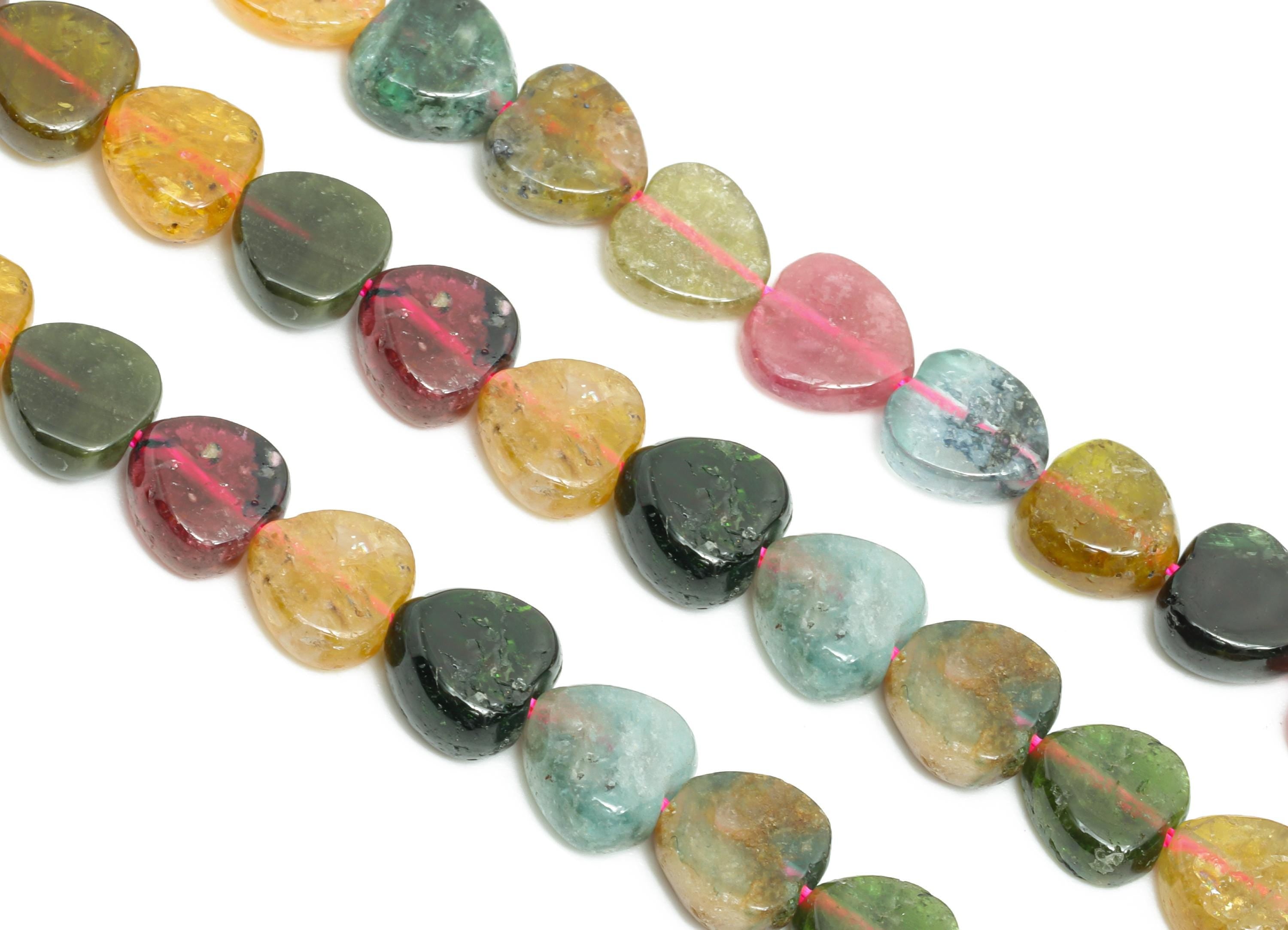 6mm Heart Tourmaline Stone - Tourmaline Stone 15.5 inch /Strand/57pcs - High-Quality Gemstone Bead - - Boho Gemstone For Necklace - NS2706 - DOMEDBAZAAR