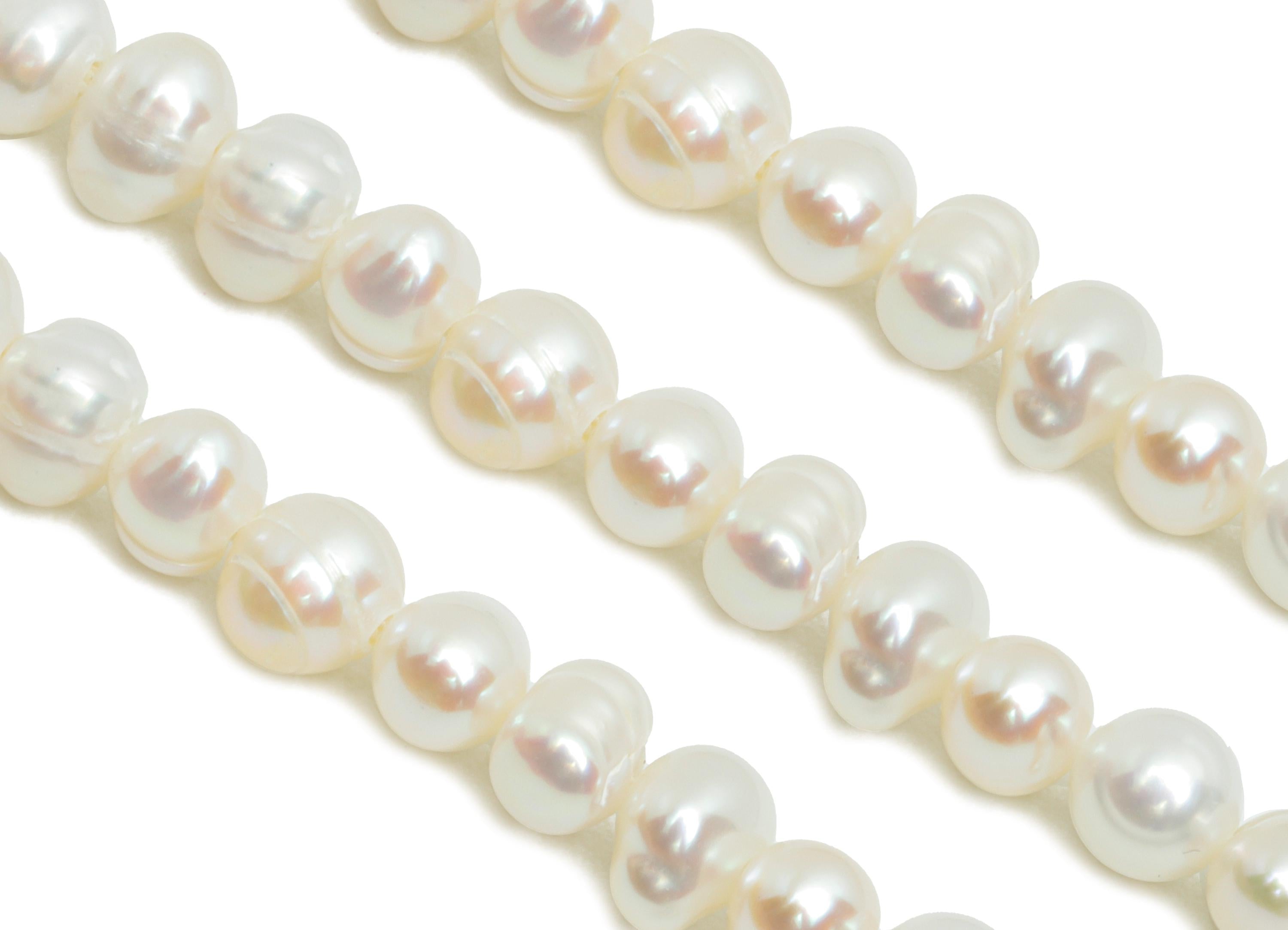 4x3mm Natural Pearl -Classic White Pearls - Pearl 13.5inch/Strand - Pearl Bead for Jewelry - Nugget High-Quality Pearl - 13x14mm - NS2952 - DOMEDBAZAAR