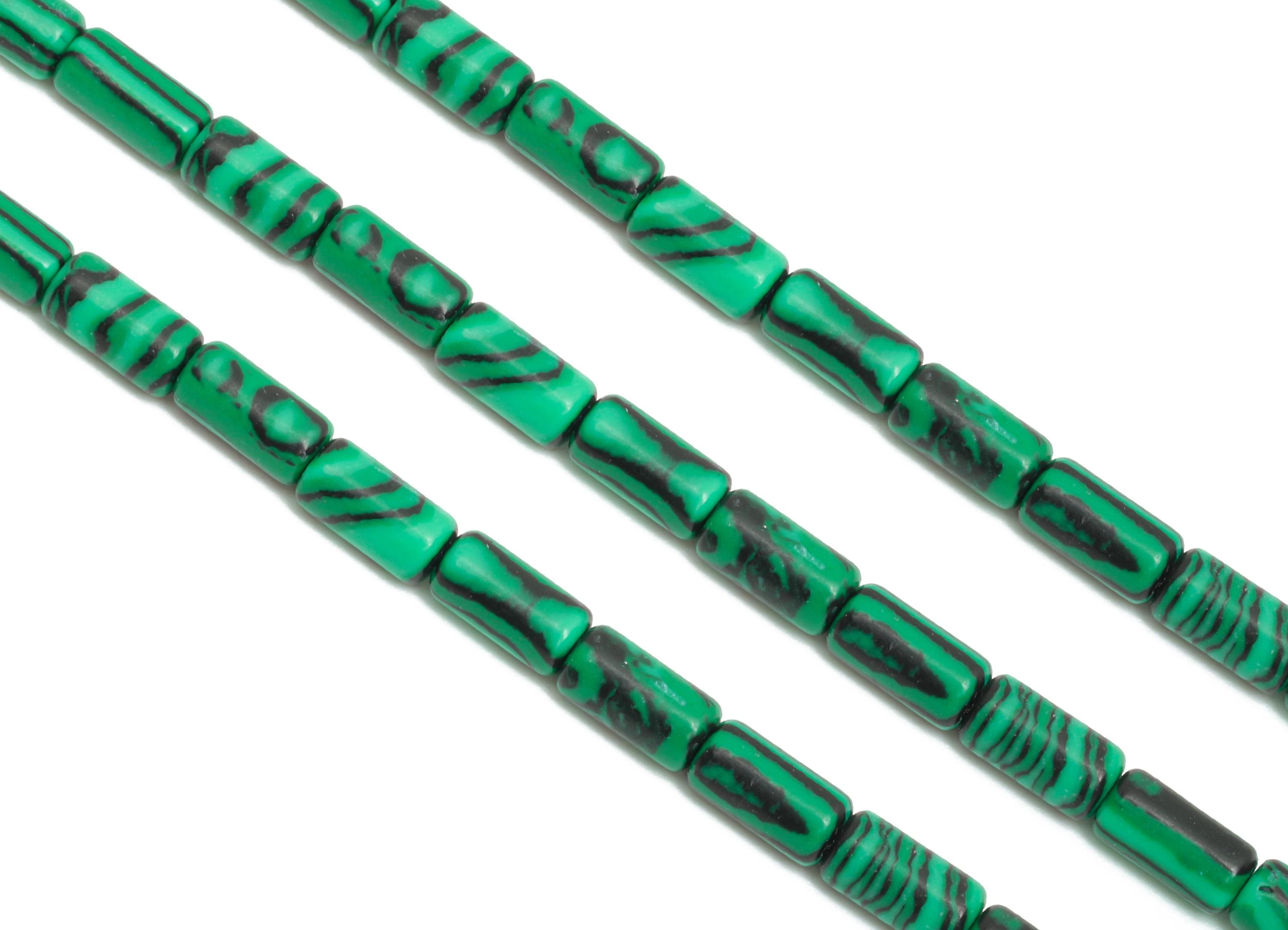 3x6mm Malachite Cylinder Bead - Cylinder Tube Malachite 15.35 Inch/Strand - Healing Stone Bead - Craft Making Bead - Stone Supplies - NS2976 - DOMEDBAZAAR