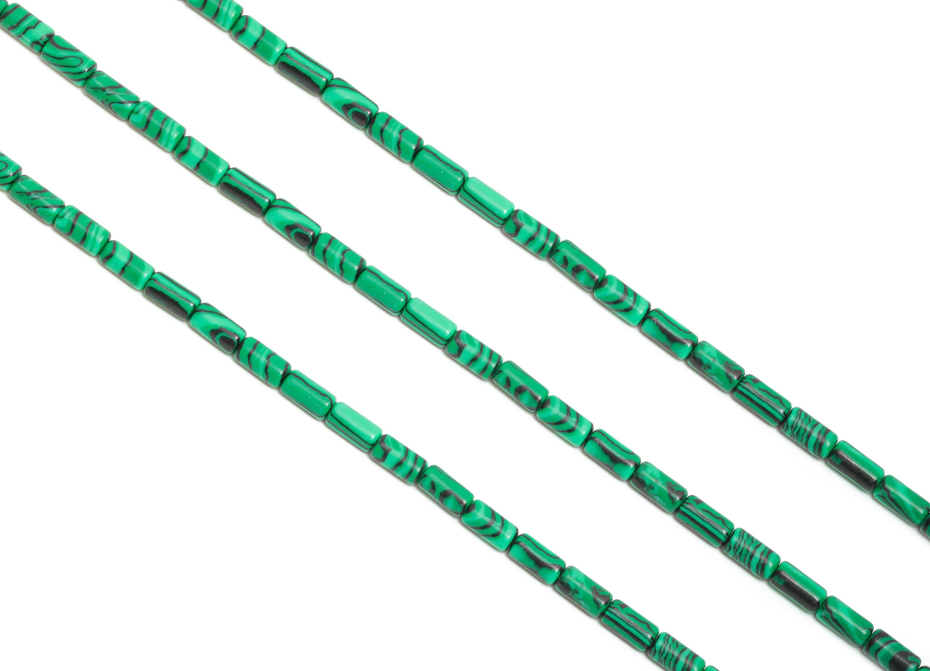 3x6mm Malachite Cylinder Bead - Cylinder Tube Malachite 15.35 Inch/Strand - Healing Stone Bead - Craft Making Bead - Stone Supplies - NS2976 - DOMEDBAZAAR