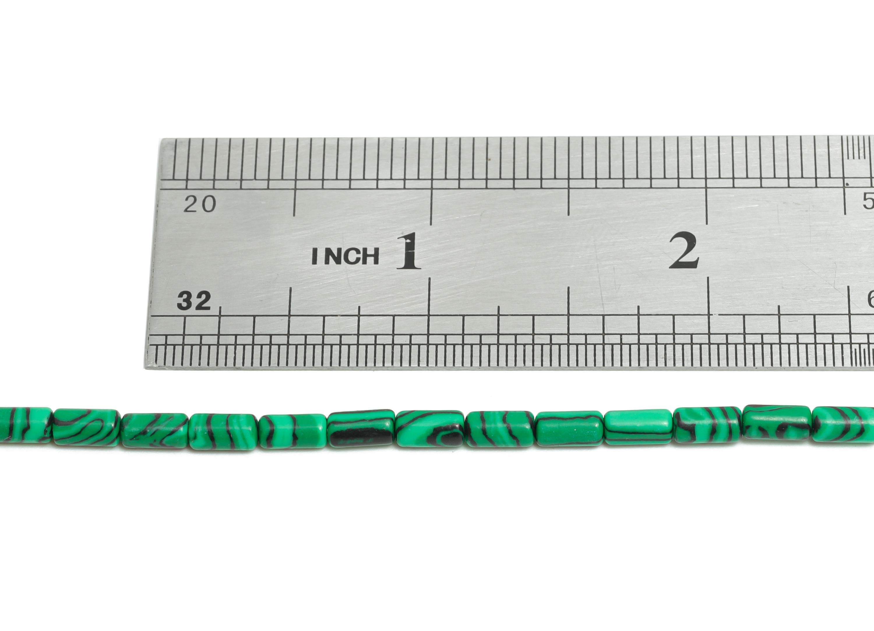 3x6mm Malachite Cylinder Bead - Cylinder Tube Malachite 15.35 Inch/Strand - Healing Stone Bead - Craft Making Bead - Stone Supplies - NS2976 - DOMEDBAZAAR