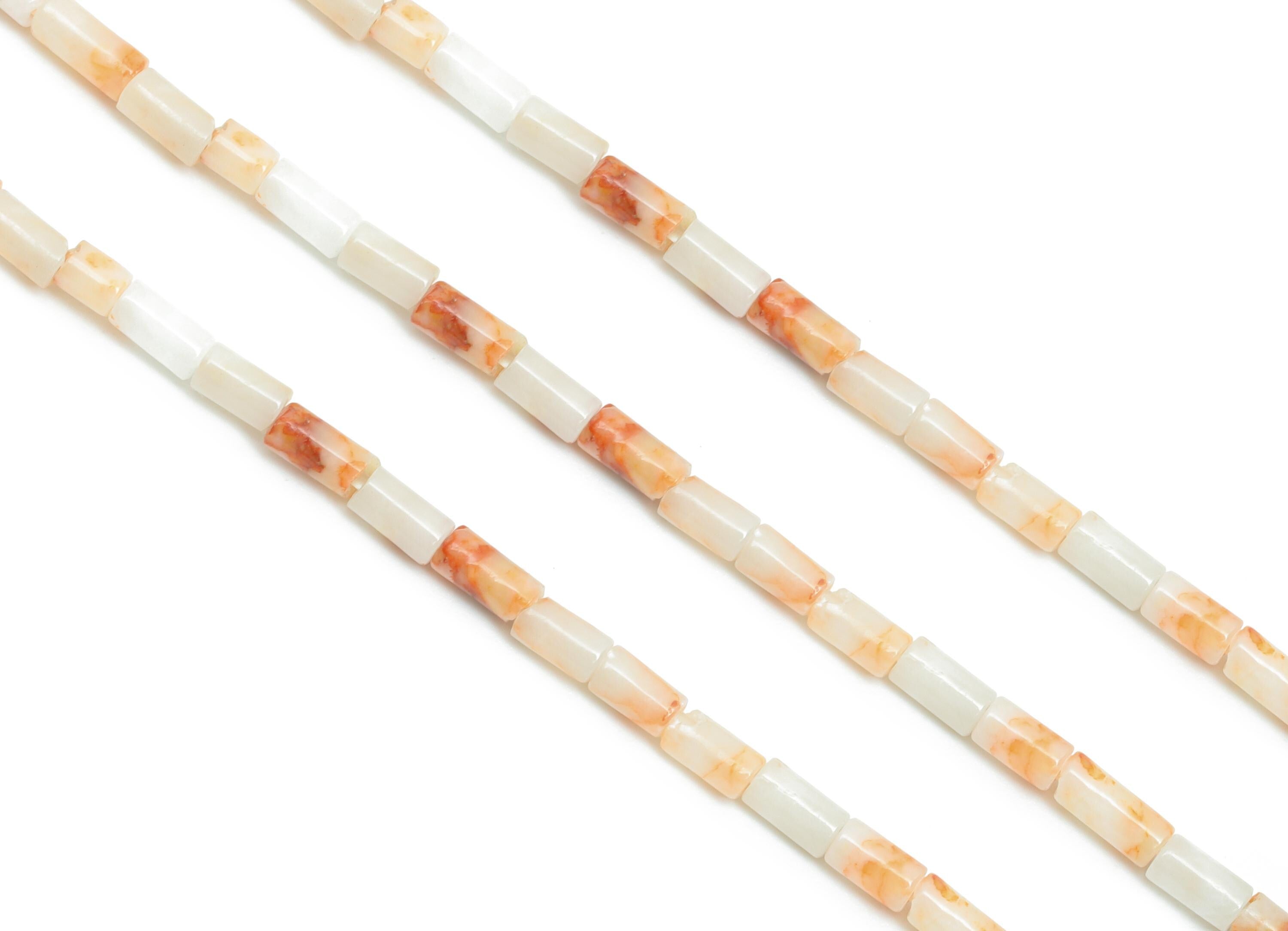 2x4mm Red Network Jasper Bead - Cylinder Beads - Cylinder Tube Red Network Jasper 15.35 Inch/Strand - Healing Stone Bead - Craft Bead-NS2964 - DOMEDBAZAAR