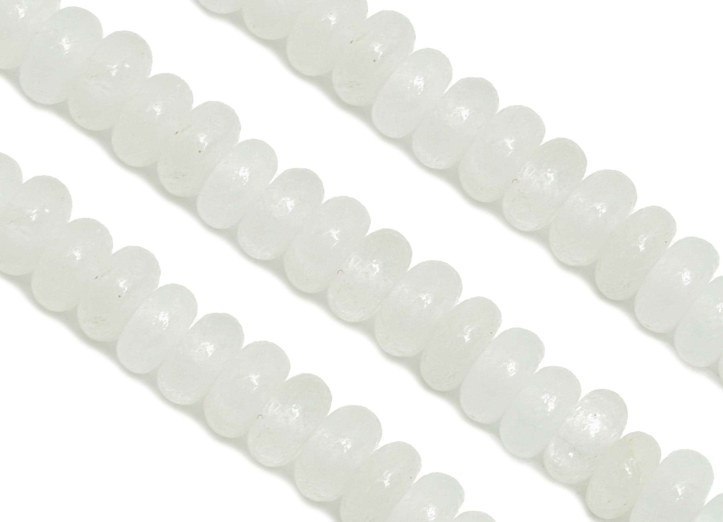 2x4mm White Crystal Natural Stone Bead - Smooth Rondella Beads - White Crystal 15 inch /Strand - Crafting Gemstone Bead - DIY Making -NS2997 - DOMEDBAZAAR