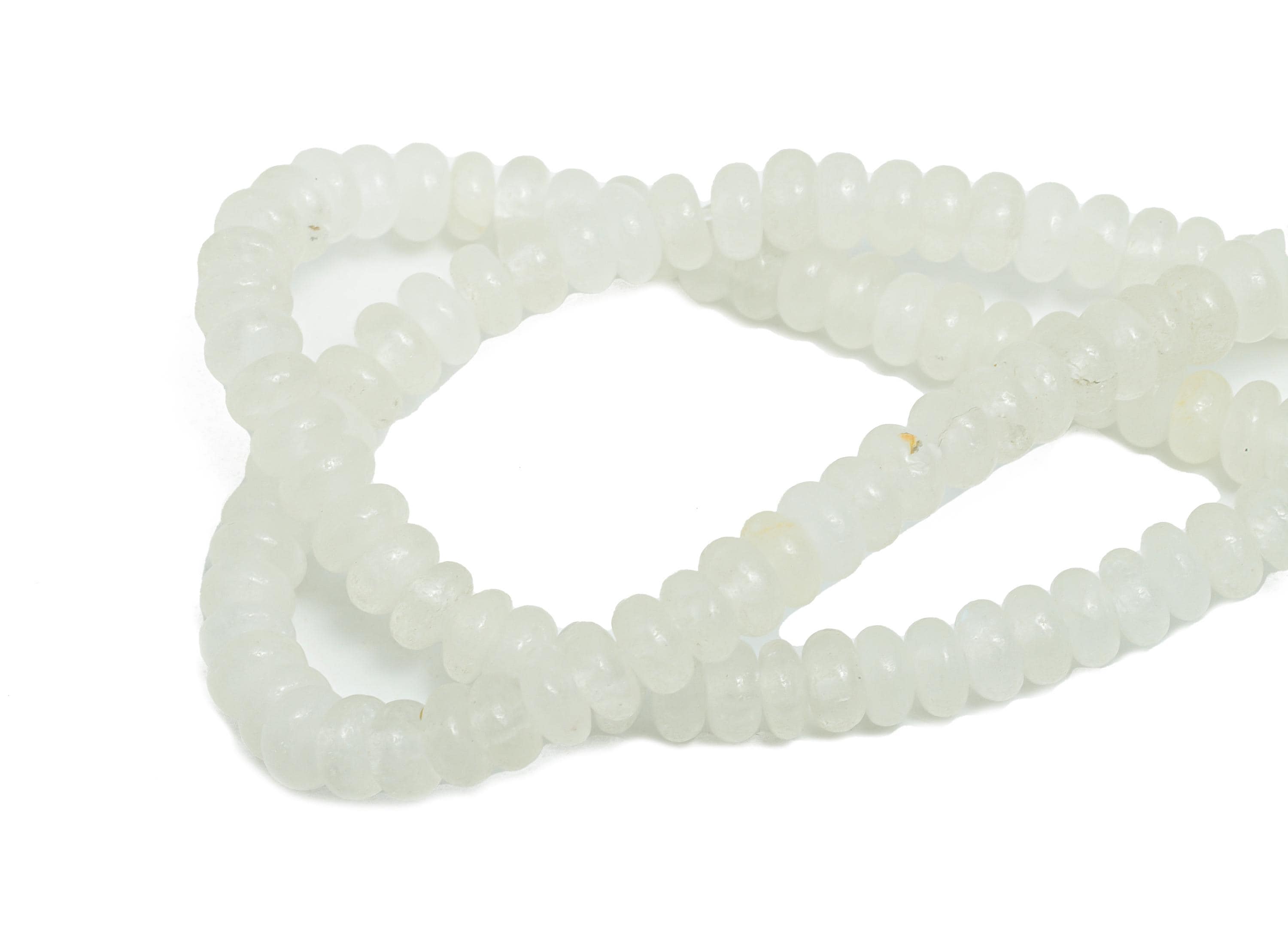 2x4mm White Crystal Natural Stone Bead - Smooth Rondella Beads - White Crystal 15 inch /Strand - Crafting Gemstone Bead - DIY Making -NS2997 - DOMEDBAZAAR
