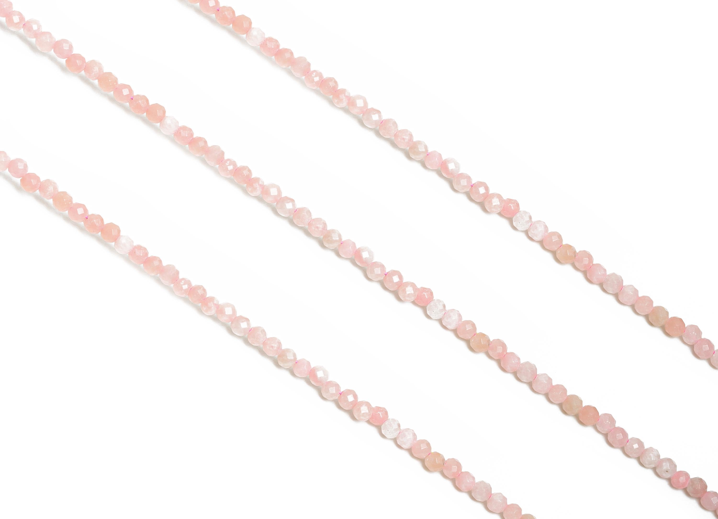 2.31mm Pink Opal Natural Stone Beads - Faceted Pink Opal Bead 6.3 inch /Strand - Gemstone Beads For Bracelet - Crafting Bracelet - NS2457 - DOMEDBAZAAR