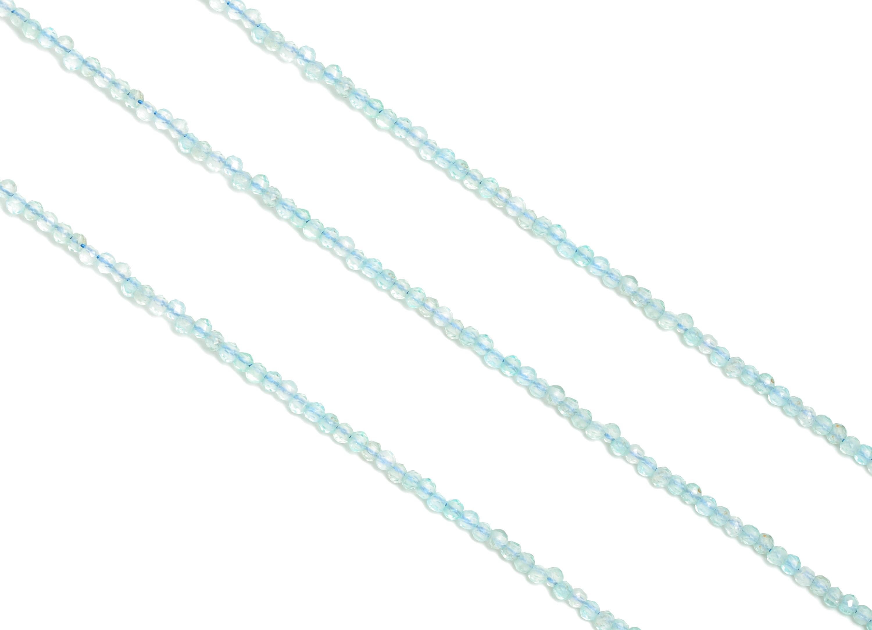 1.85mm Moroxite Bracelet Strand - Faceted Cube Moroxite Beads for Bracelet 6.3inch/Strand - Gemstone Craft DIY - Healing Beads - NS2458 - DOMEDBAZAAR