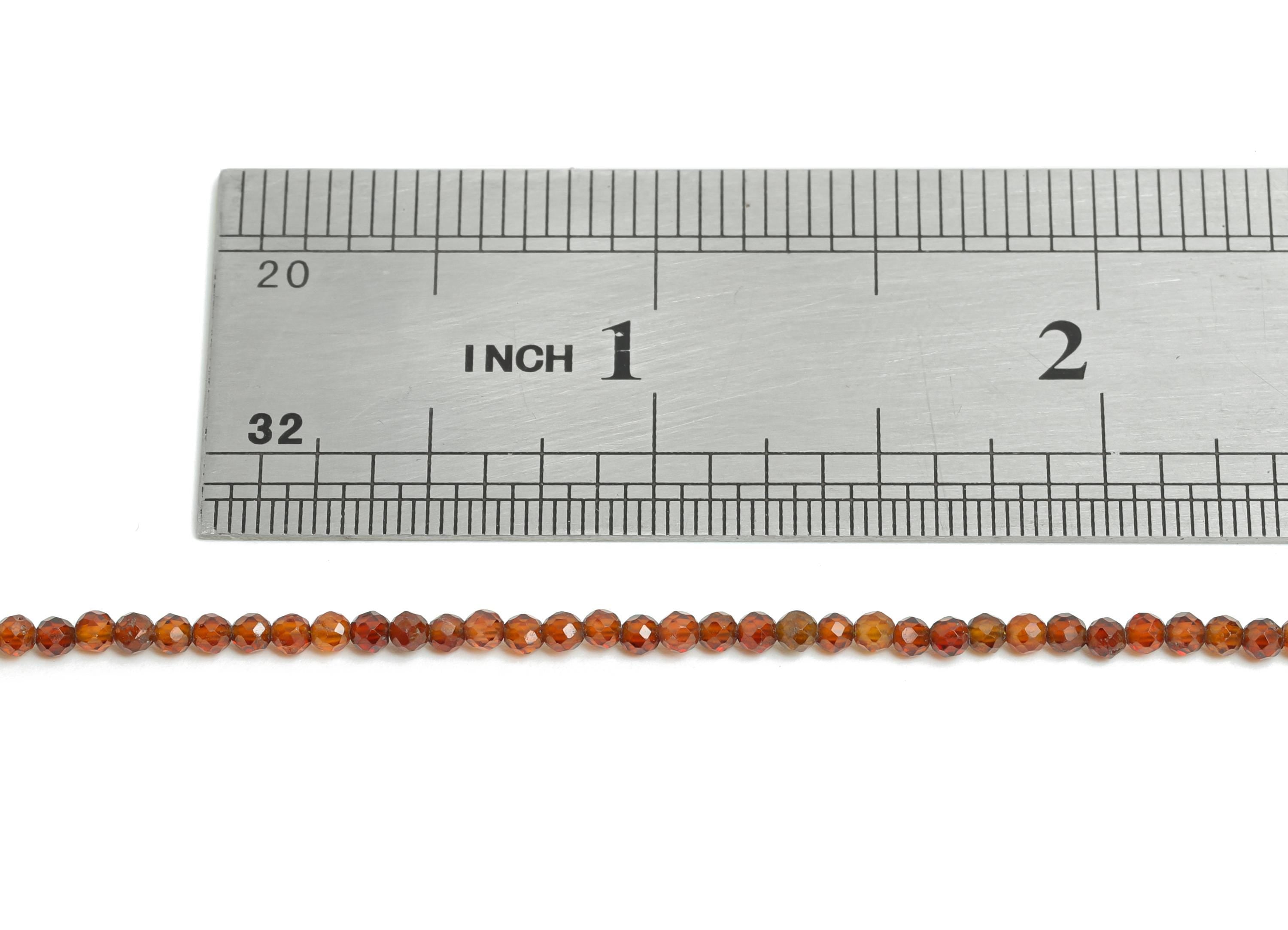 2mm Garnet Necklace Strand - Crimp End - Faceted Round Garnet 15.35inch/Strand - Necklace Craft DIY - Bead Supplies - 2.48x2.25mm - NS2496 - DOMEDBAZAAR