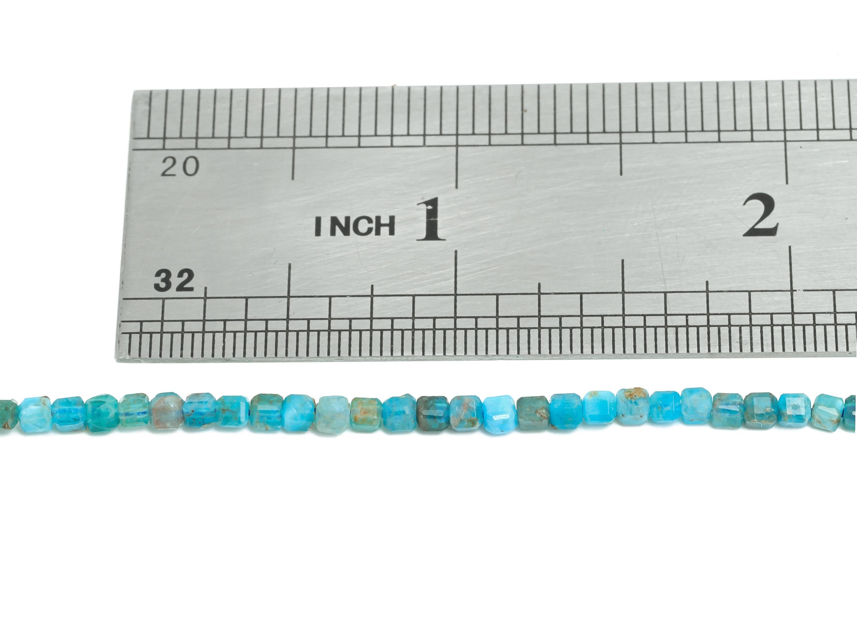 2mm Blue Apatite Natural Stone Bead - Faceted Cube Blue Bead 15.5inch/Strand - Gemstone Craft - DIY Beading Supplies - NS2514 - DOMEDBAZAAR