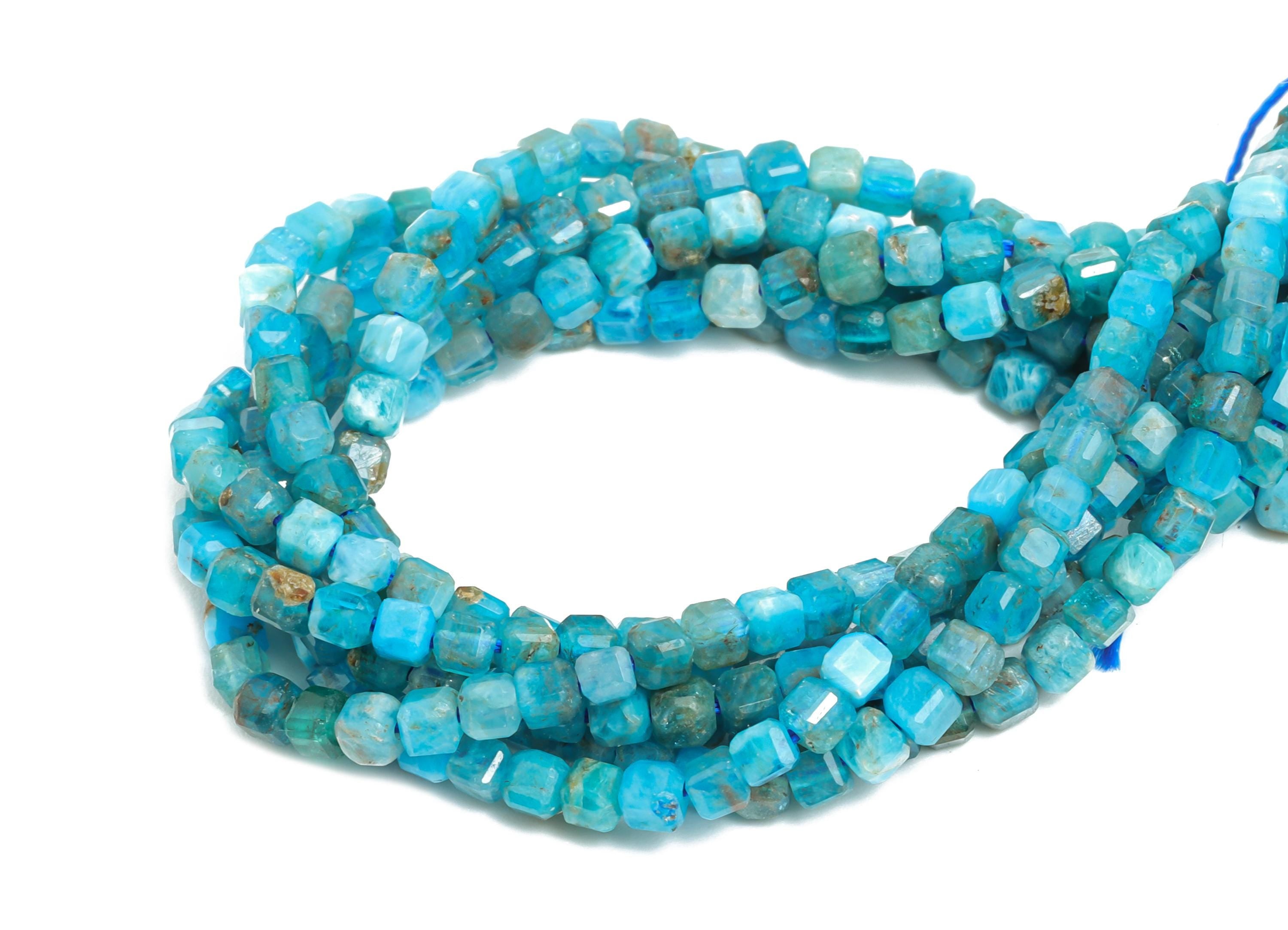 2mm Blue Apatite Natural Stone Bead - Faceted Cube Blue Bead 15.5inch/Strand - Gemstone Craft - DIY Beading Supplies - NS2514