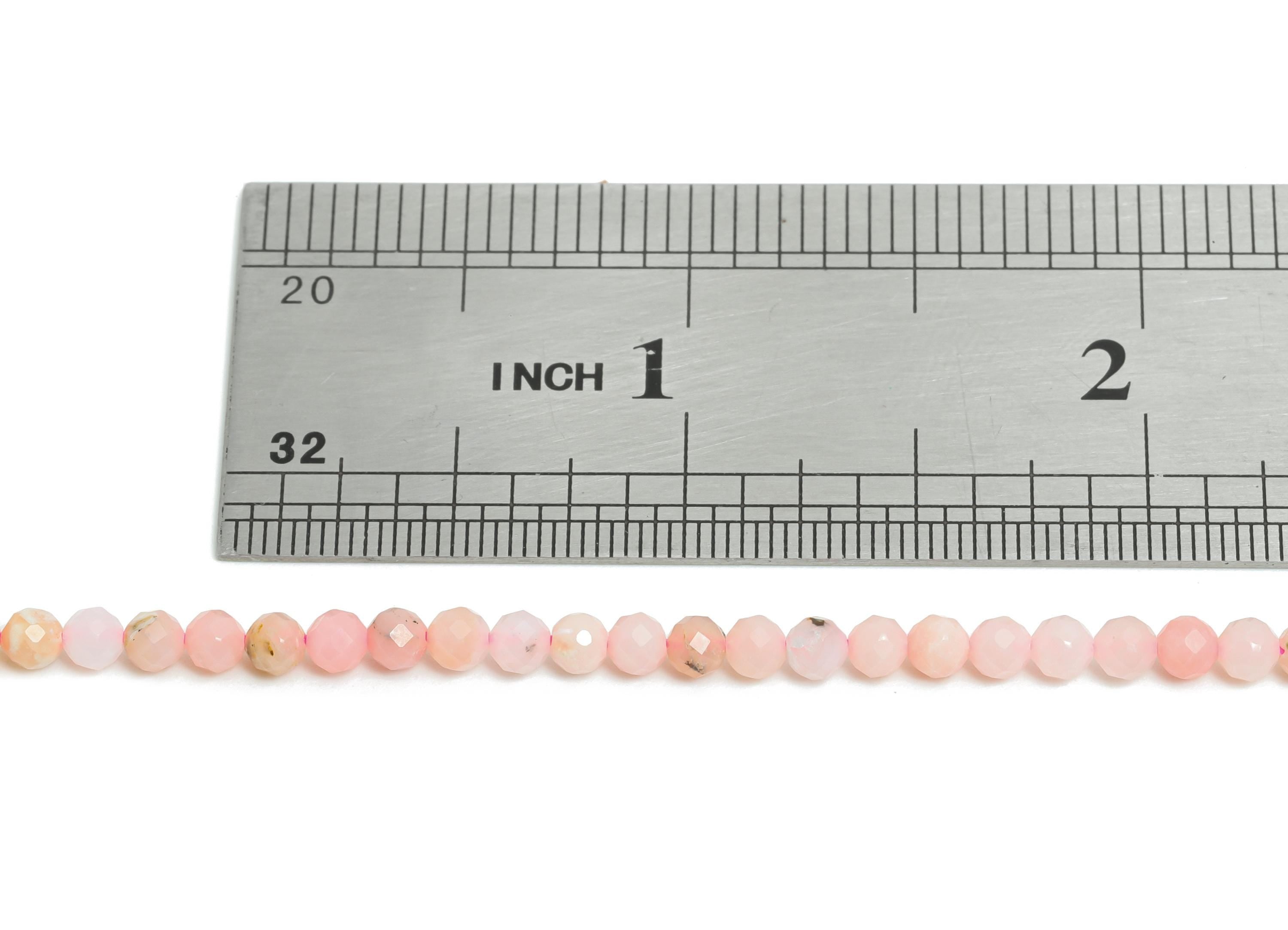 3x3mm Pink opal Natural Stone Bead - Faceted Round Pink Opal  15.5inch/Strand - Gemstone DIY Beading Supplies - Handmade Jewelry - NS2437 - DOMEDBAZAAR