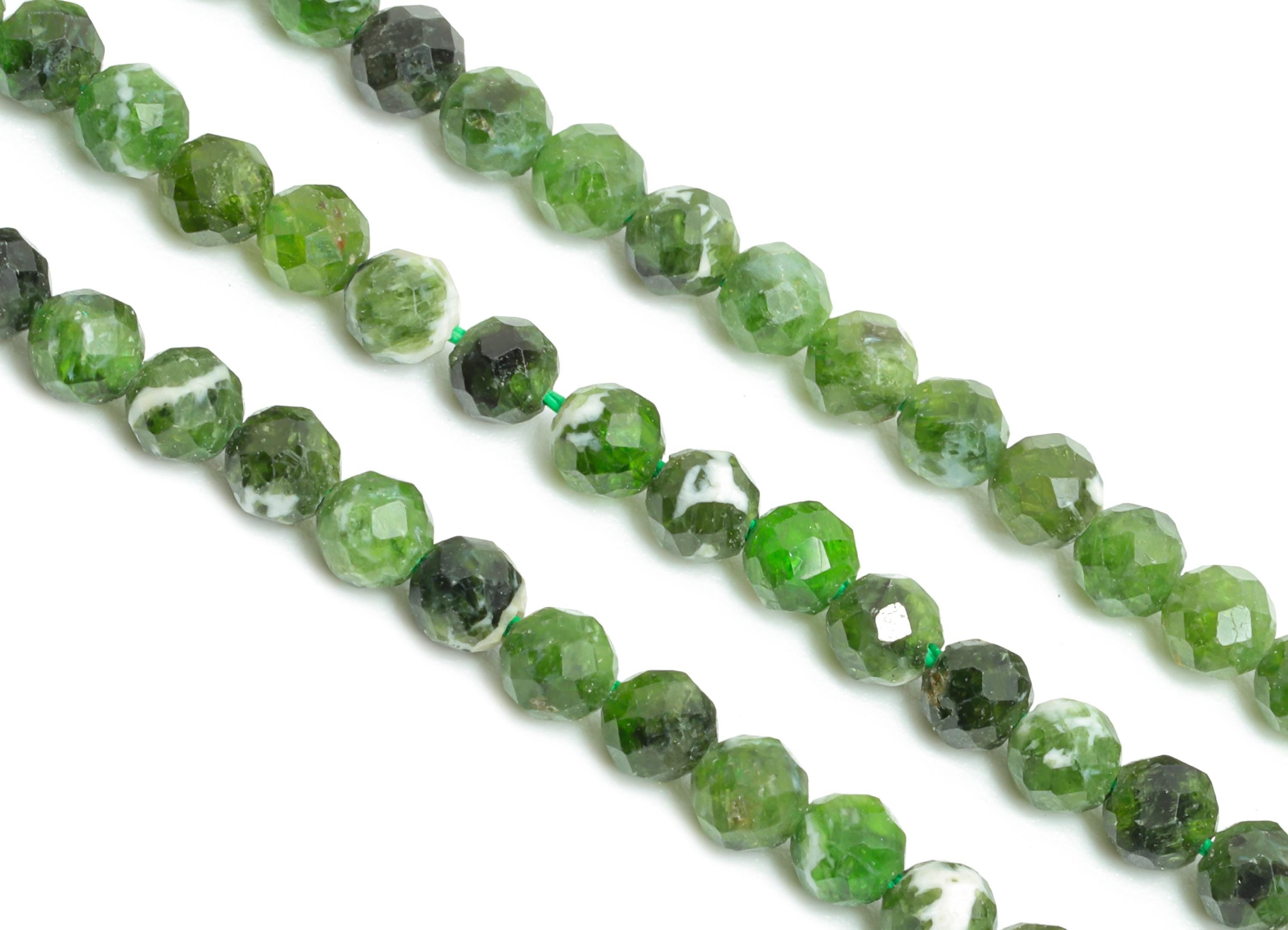 3mm Diopside Natural Stone Beads - Faceted Round Diopside 15.5 inch /Strand - Crafting Beads - Beads Craft Supplies - Stone Making - NS2467