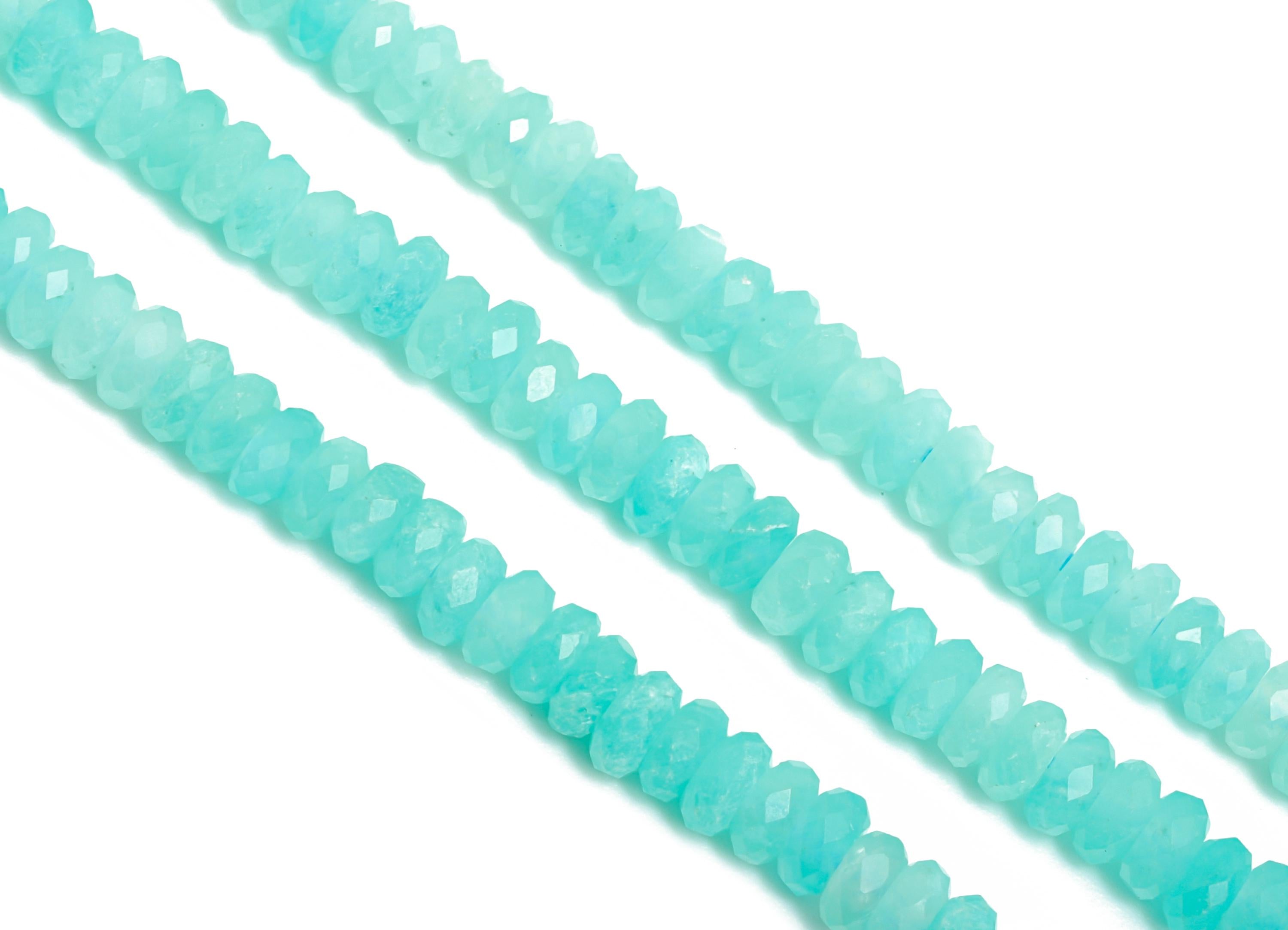 2x4mm Amazonite Stone Bead - Faceted Rondelle Amazonite 15.5 inch /Strand - Crafting Beads - Beads Craft Supplies - Stone Making - NS2412