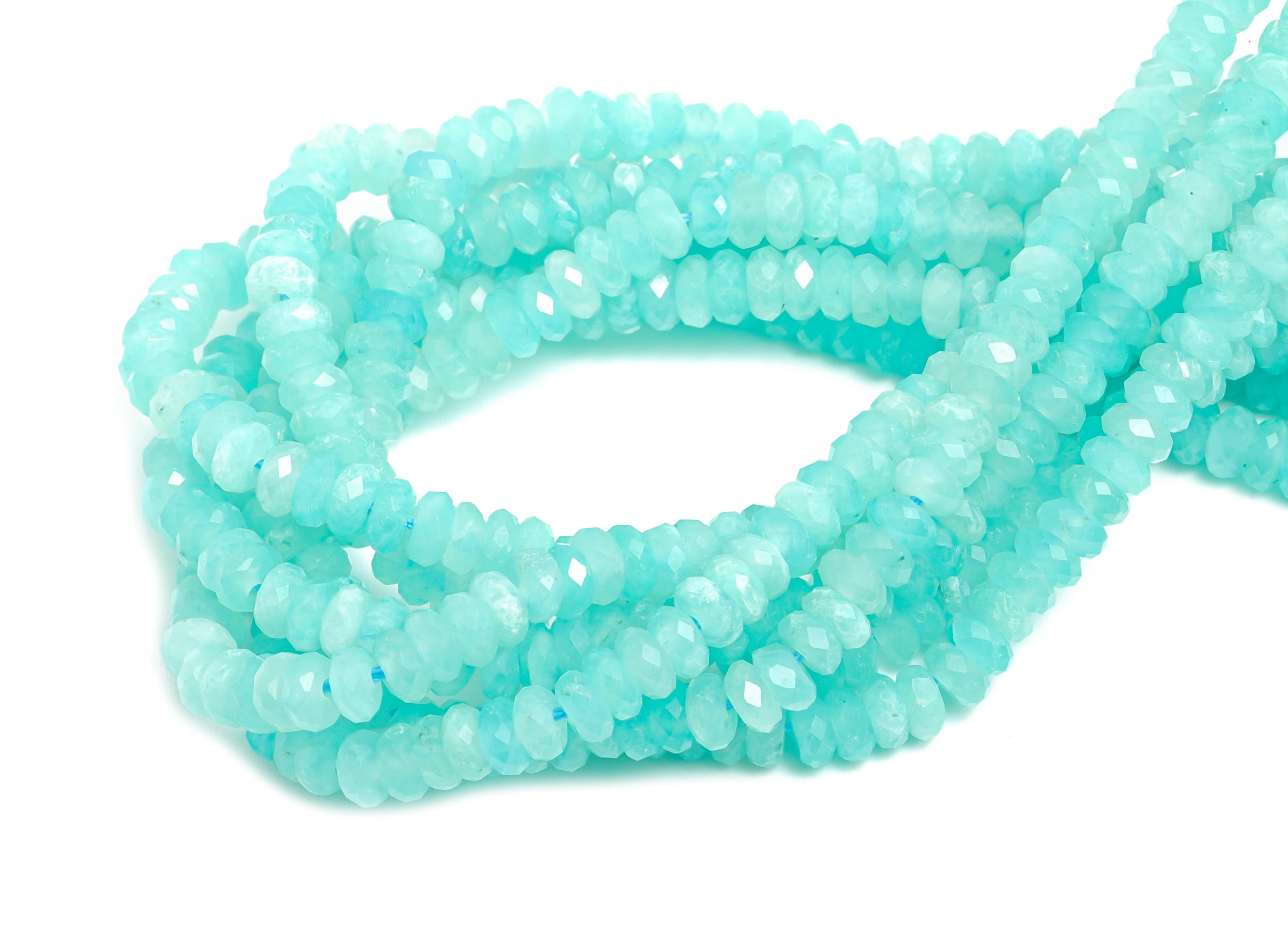 2x4mm Amazonite Stone Bead - Faceted Rondelle Amazonite 15.5 inch /Strand - Crafting Beads - Beads Craft Supplies - Stone Making - NS2412