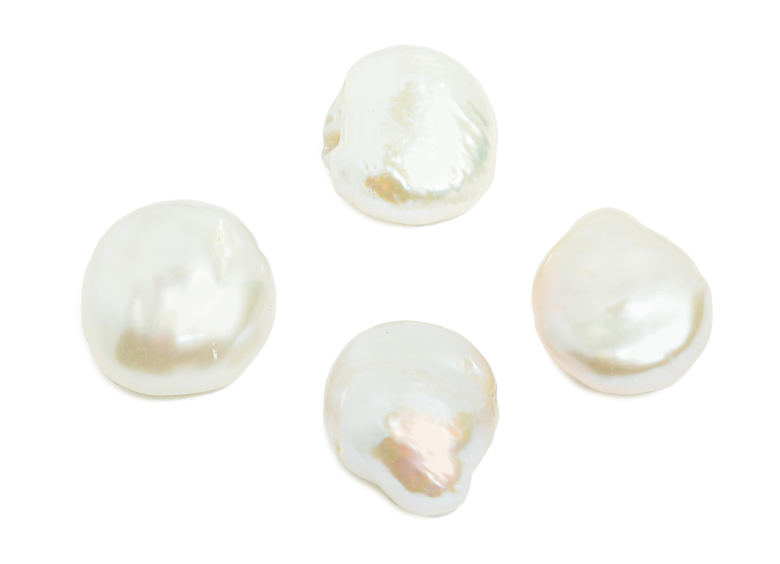 Freshwater Pearls - Baroque Buttons Pearls - Iridescent Geometric Pearls - Elegant Irregular Pearls - Jewelry Making - 11x12mm - NS2422 - DOMEDBAZAAR