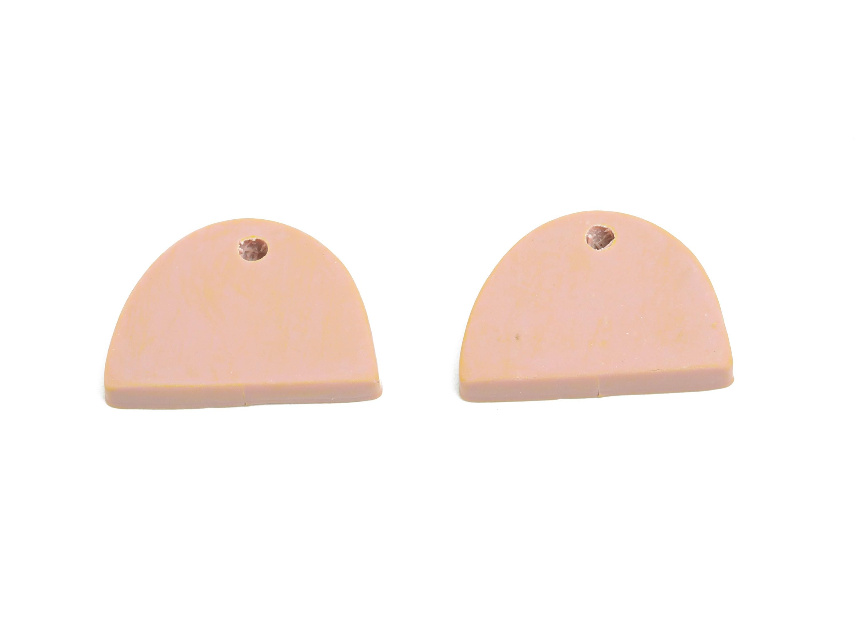Blank Polymer Clay Pendant - Handmade Semicircle Pendant Base - Geometry Handcrafted Jewelry - Polymer Clay Pendant - 16x11x2.82mm - PC2369A