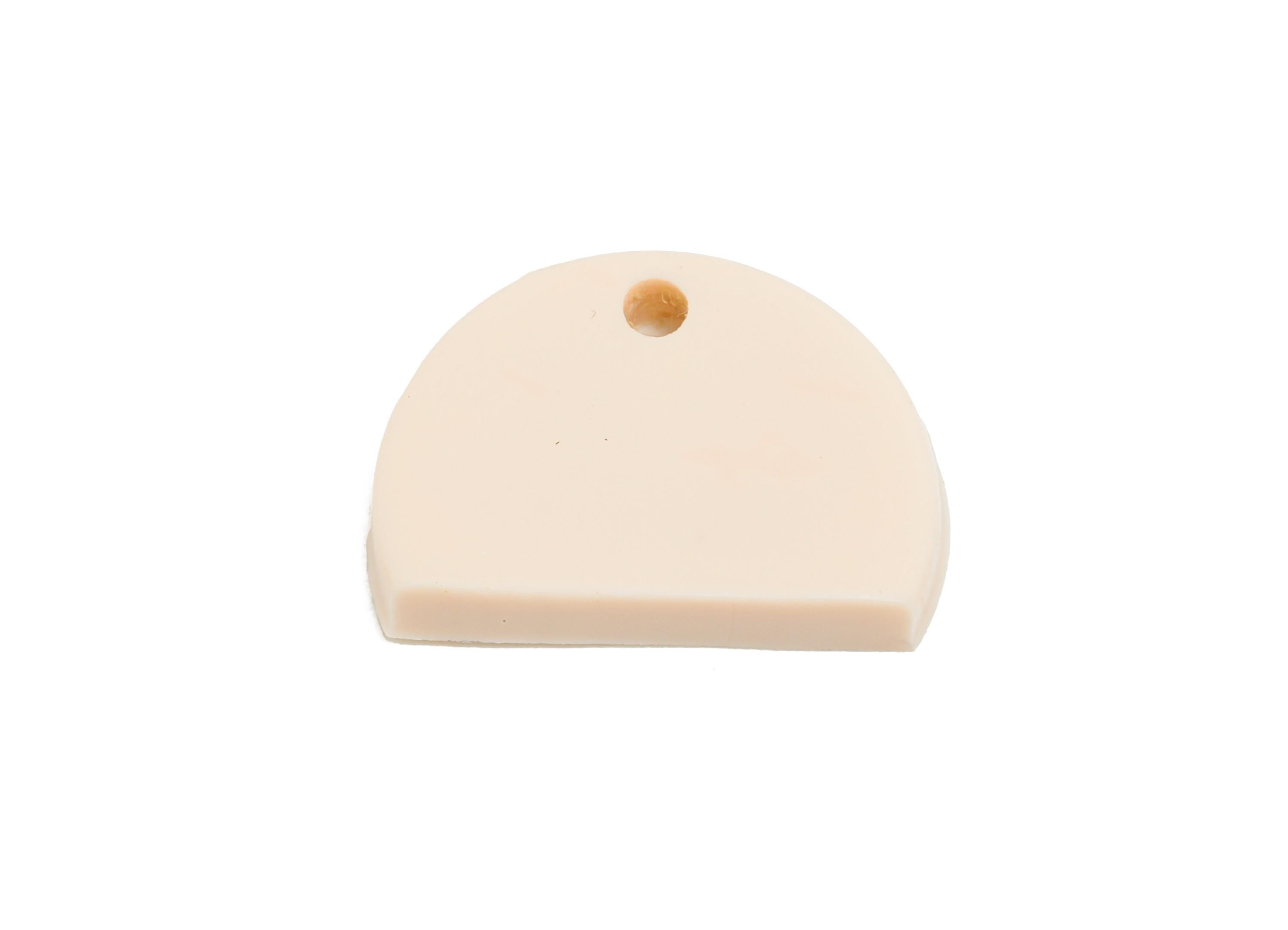 Blank Polymer Clay Pendant - Handmade Semicircle Pendant Base - Geometry Handcrafted Jewelry - Polymer Clay Pendant - 16x11x2mm - PC2369E