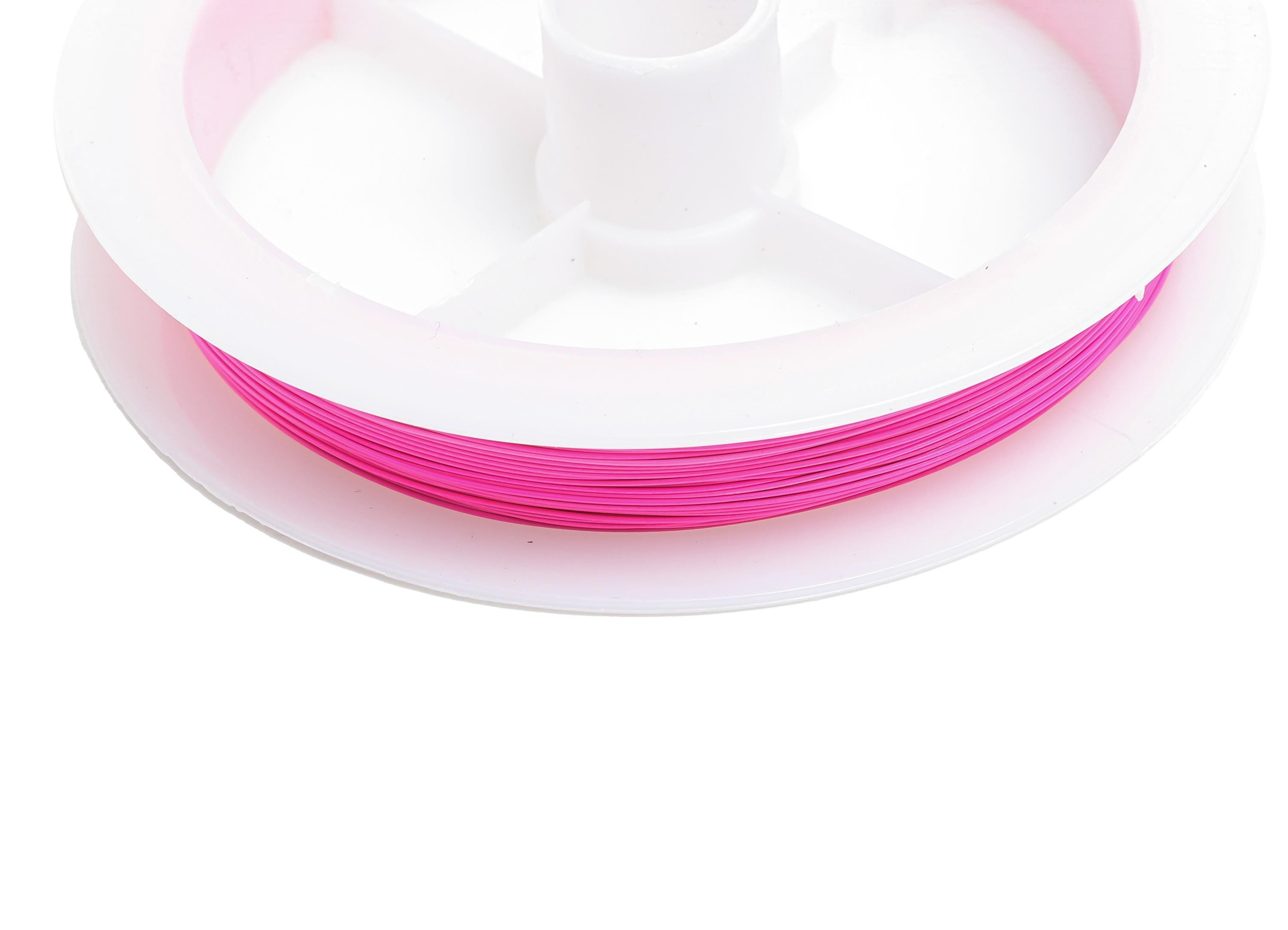 0.38mm Steel Wire Spool - Pink Color Wire 20m/Roll - Wire for Bead Jewelry Making - DIY Wire Supplies - Multi-Purpose Steel Wire - HM1065B