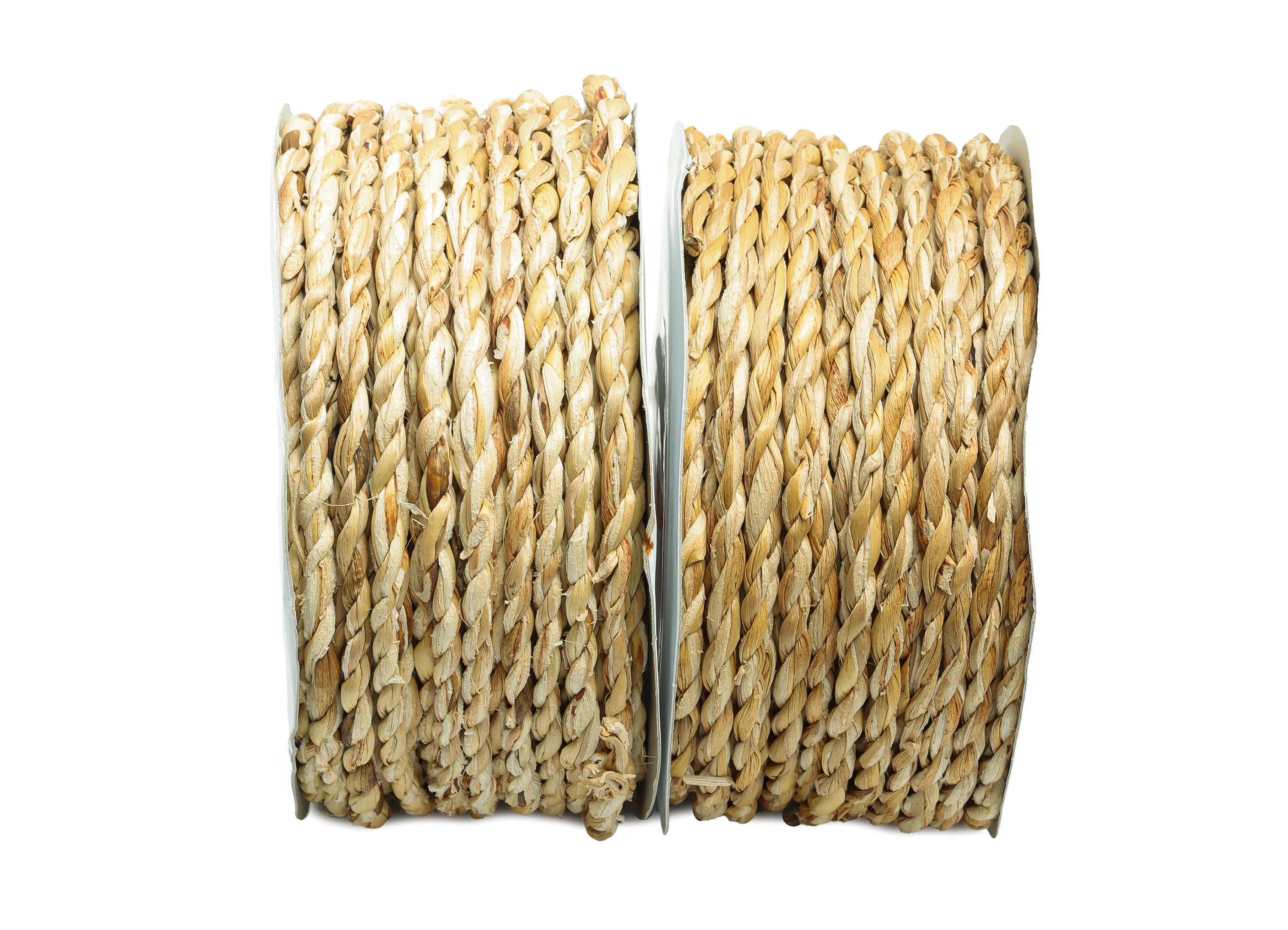 Natural Water Hyacinth Rope - 10yard/roll Twisted Rope from Thailand - Handmade Rope for Decoration - Rustic Twine for DIY Crafts - HM1067 - DOMEDBAZAAR