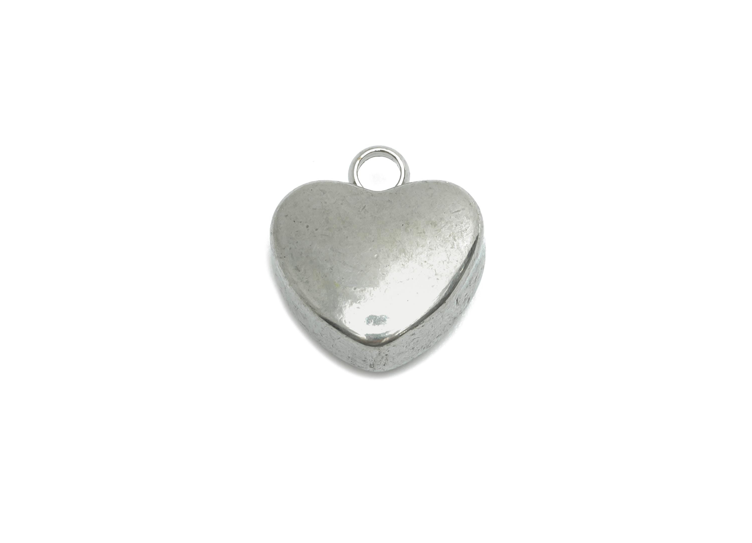 Stainless Steel Heart Charms - Classic Silver Heart Bracelet Charm - Romantic Heart Charms - Steel Jewelry Component - 11.17x10x5mm - SS2196 - DOMEDBAZAAR