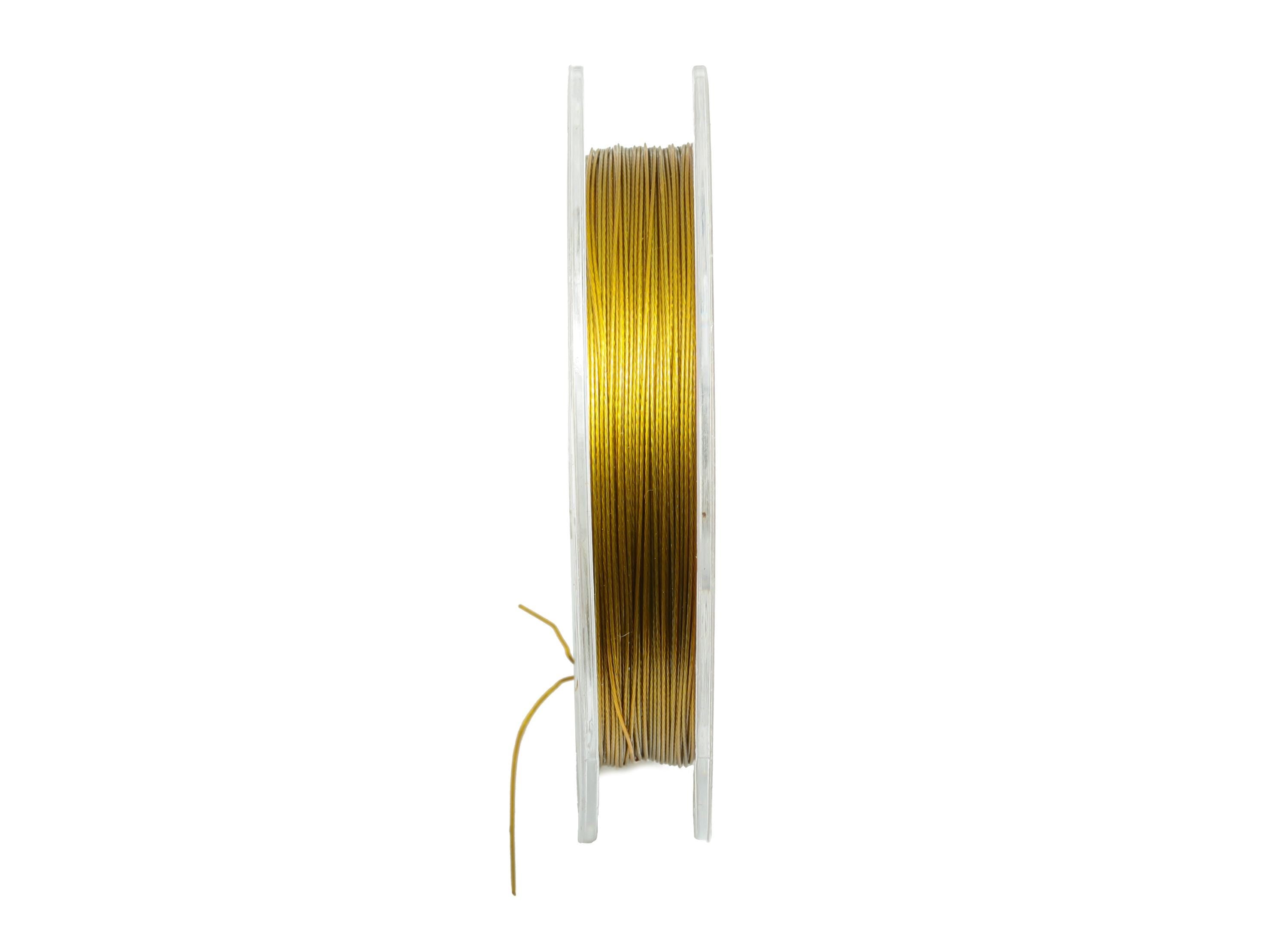0.4mm Stainless Steel Wire Spool - 50m/Roll - Gold Color High-Quality Metallic Steel Craft Wire - DIY Jewelry  Steel Wire Roll - HM1073