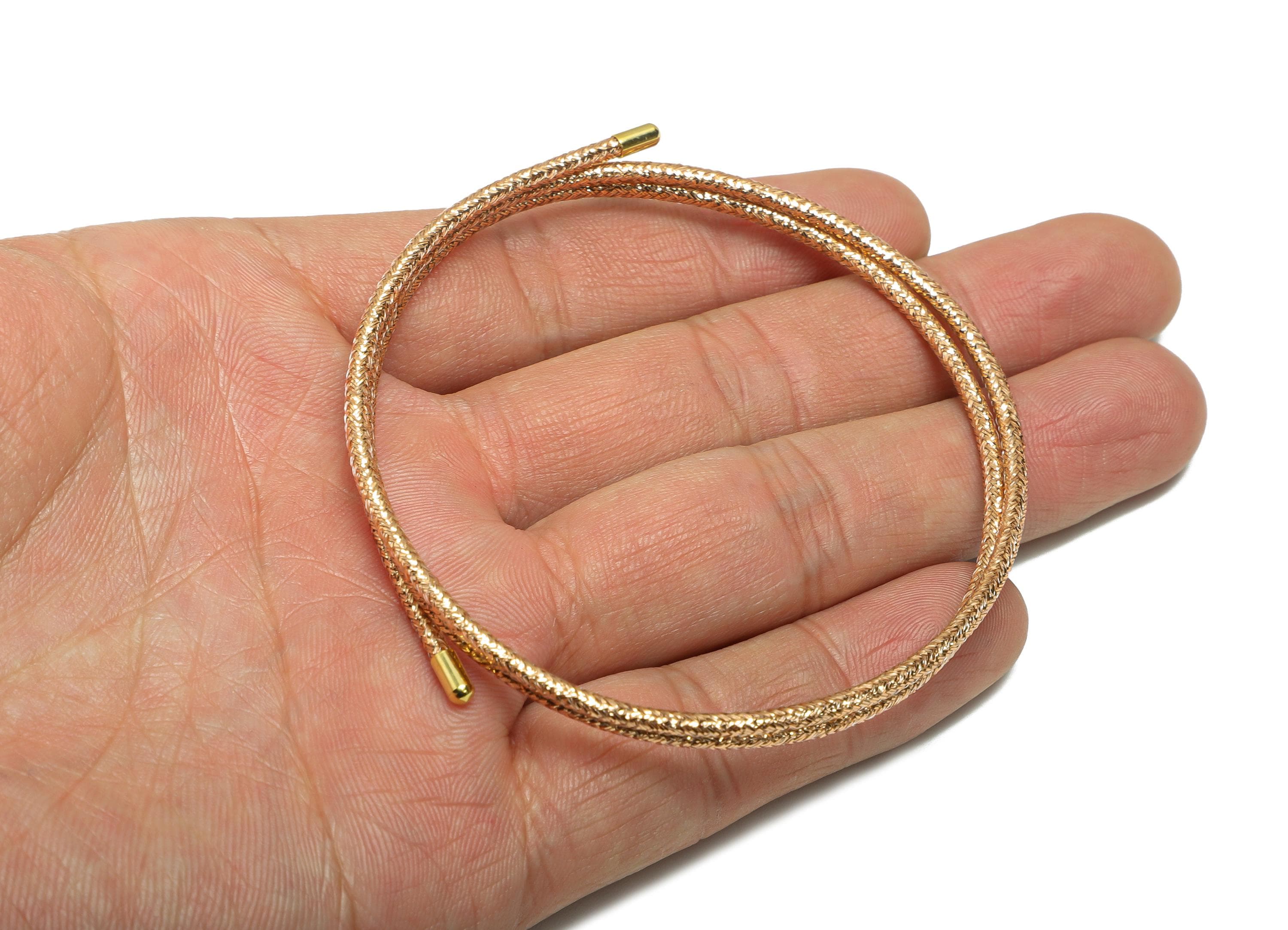 52cm Magnetic Rope Bracelet - Brass Adjustable Handmade Magnetic Rope Jewelry - Unisex Modern Magnetic Rope Necklace Making - HM1068B - DOMEDBAZAAR