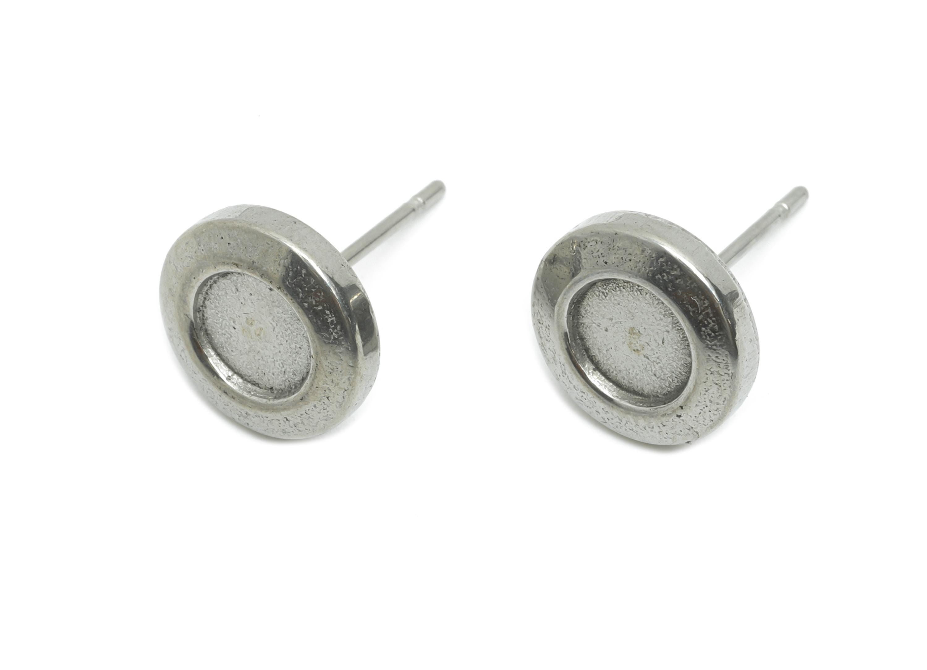 DIY Resin Earring Stud - Small Round Bezel Stud Earring - Cabochon Stud Earrings for Crafting - Handmade Tiny Stud Earring -10x10x2mm-SS2175 - DOMEDBAZAAR